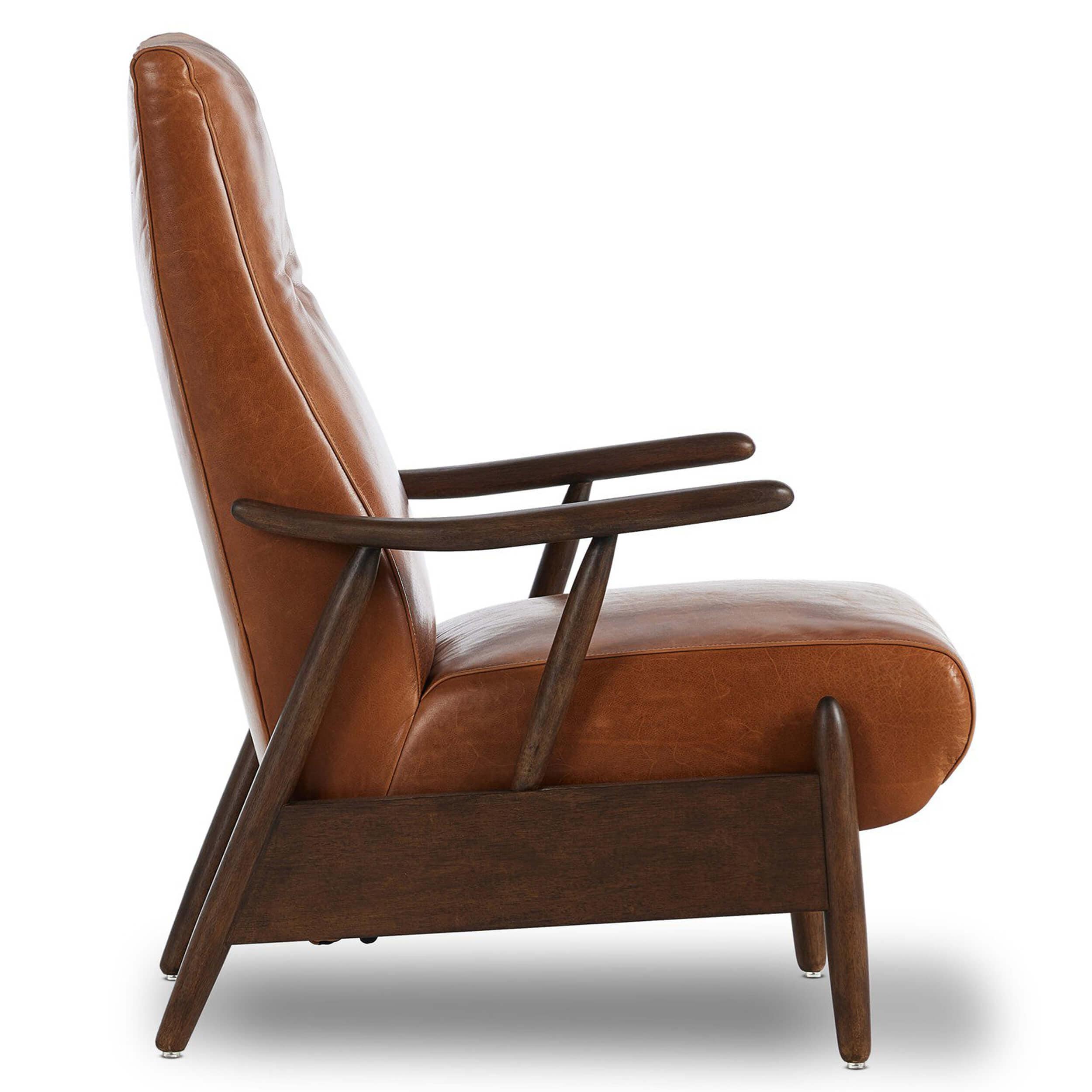 Jarvis Leather Recliner, Dakota Tobacco by Four Hands - Image 3