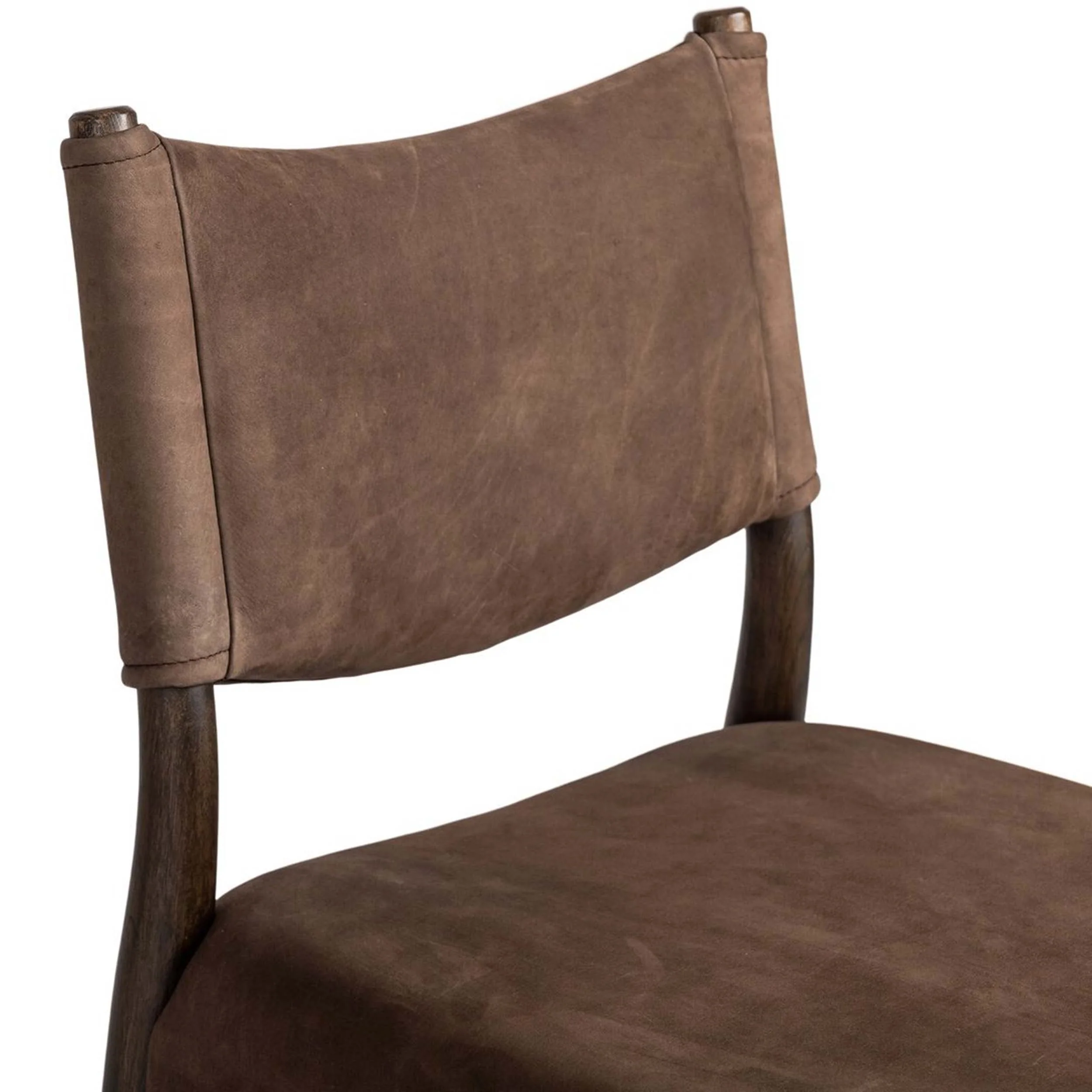 Jayla Leather Dining Chair, Nubuck Cigar, Set of 2 by Four Hands - Image 5