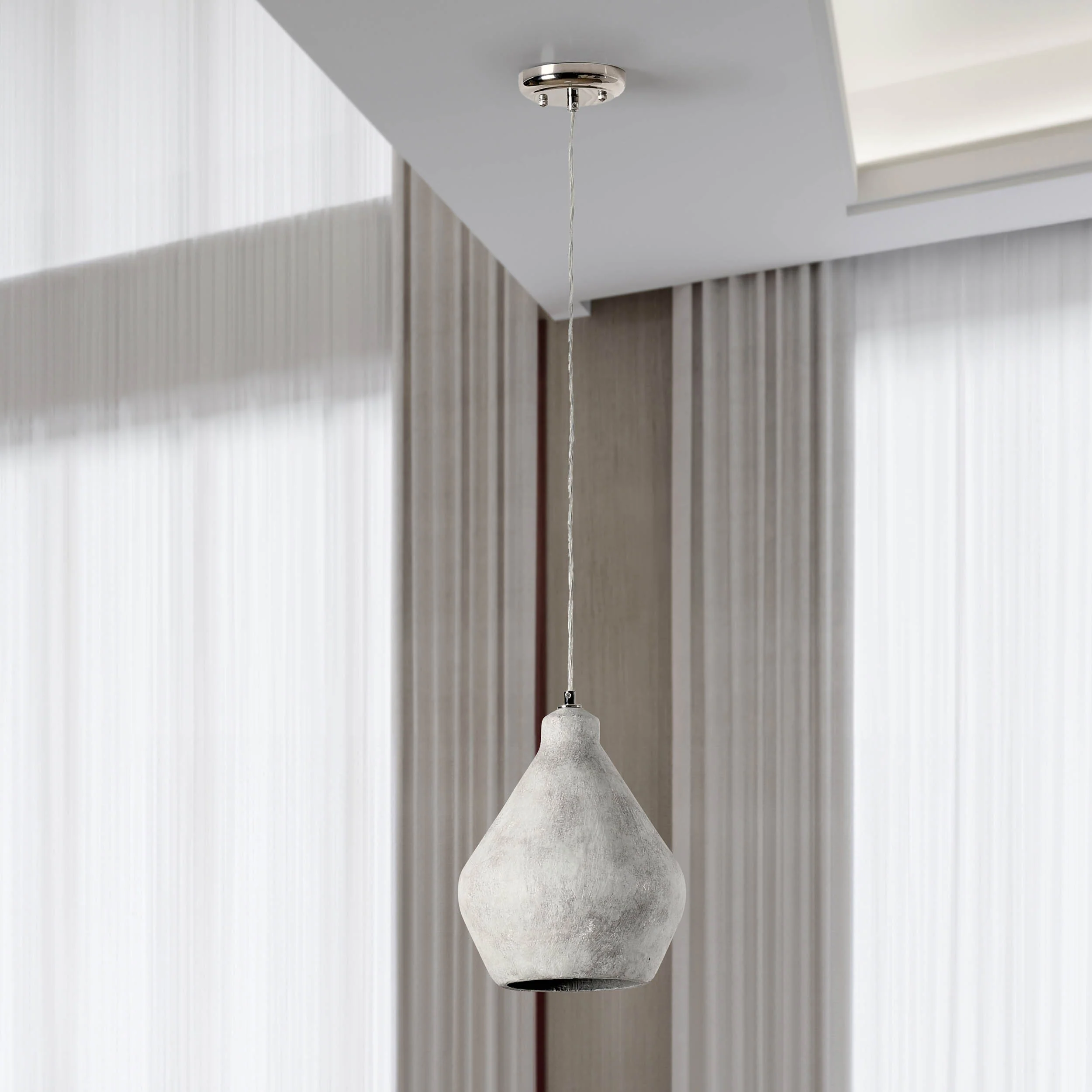 Jerry Round Pendant, Light Grey - Image 4