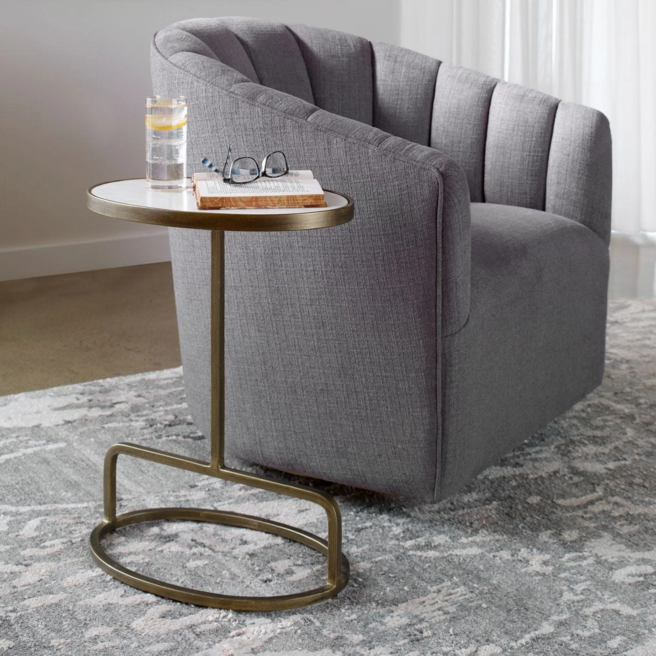 Jessenia Accent Table, White - Image 3