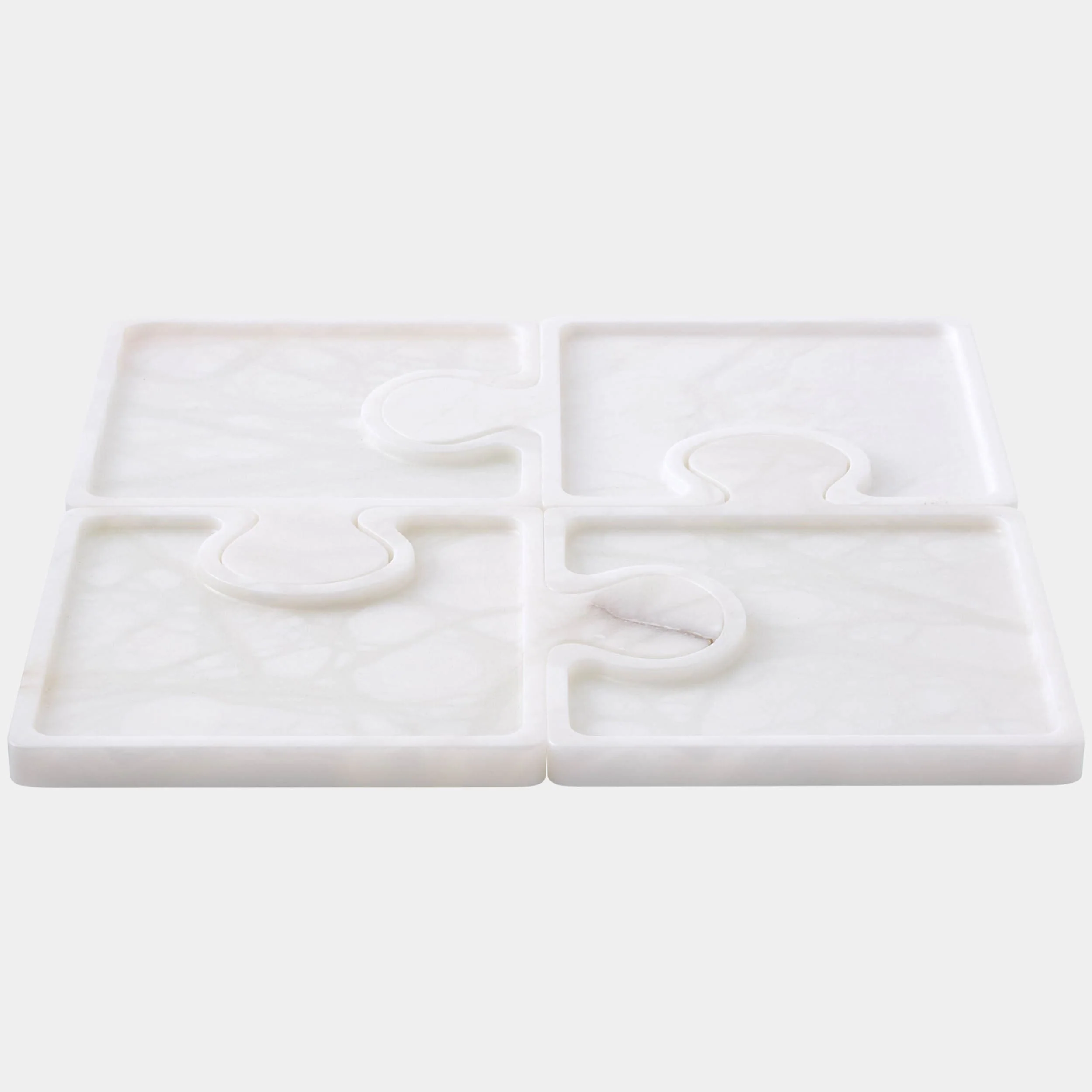 Jigsaw Tray, Set of 4, Alabaster - Image 3