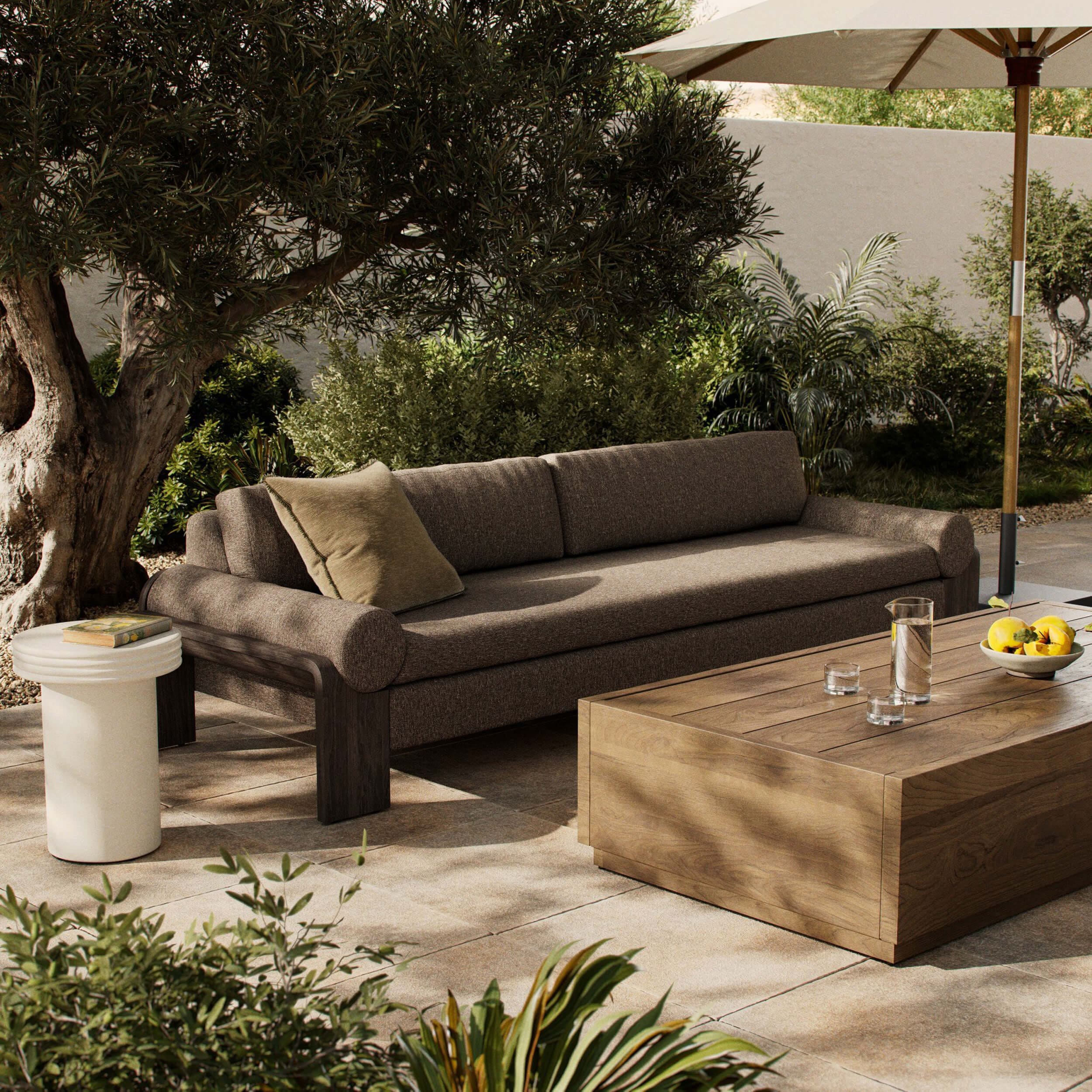 Joette Outdoor Sofa, Ellor Brown by Four Hands - Image 5