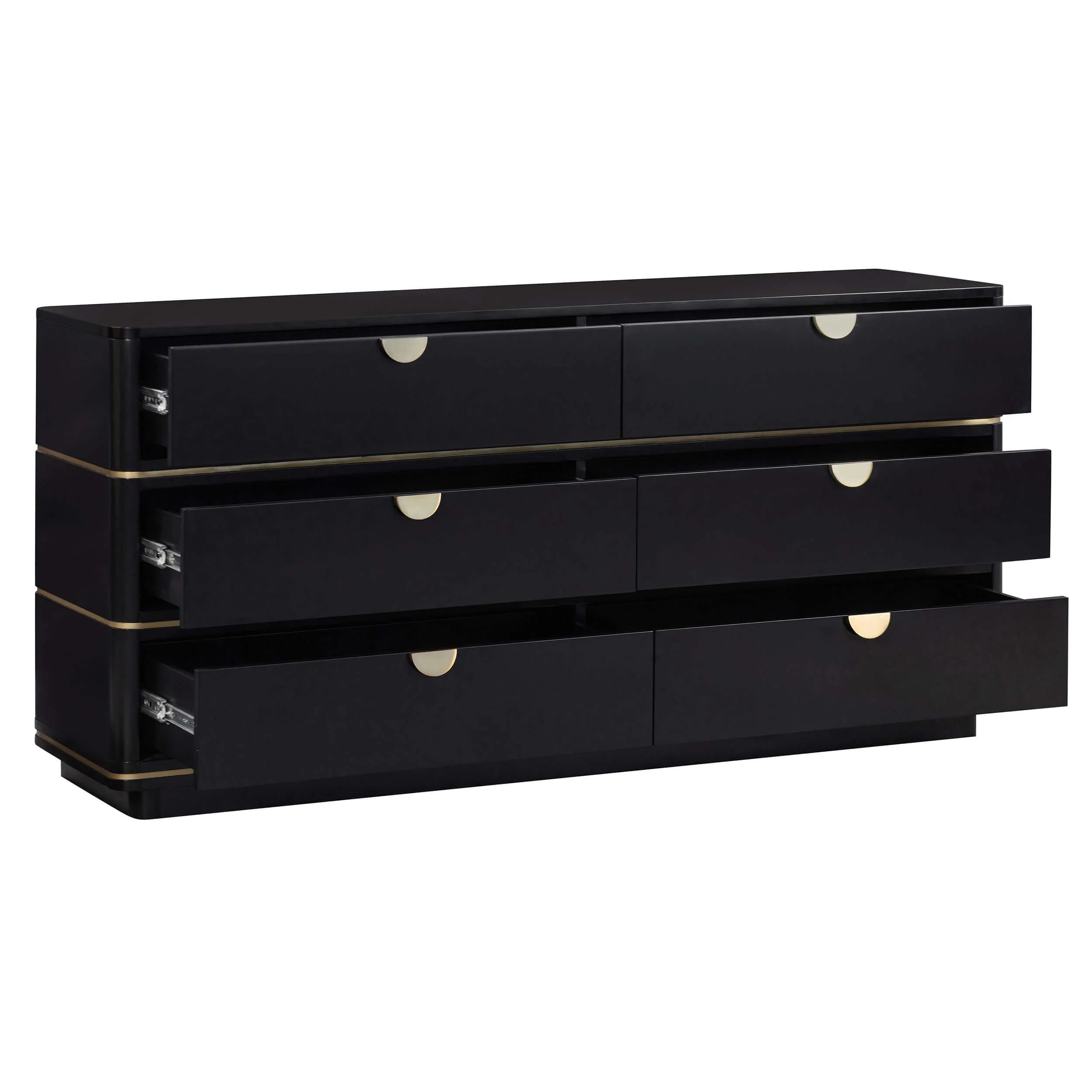 Julieta 6 Drawer Dresser, Black - Image 5