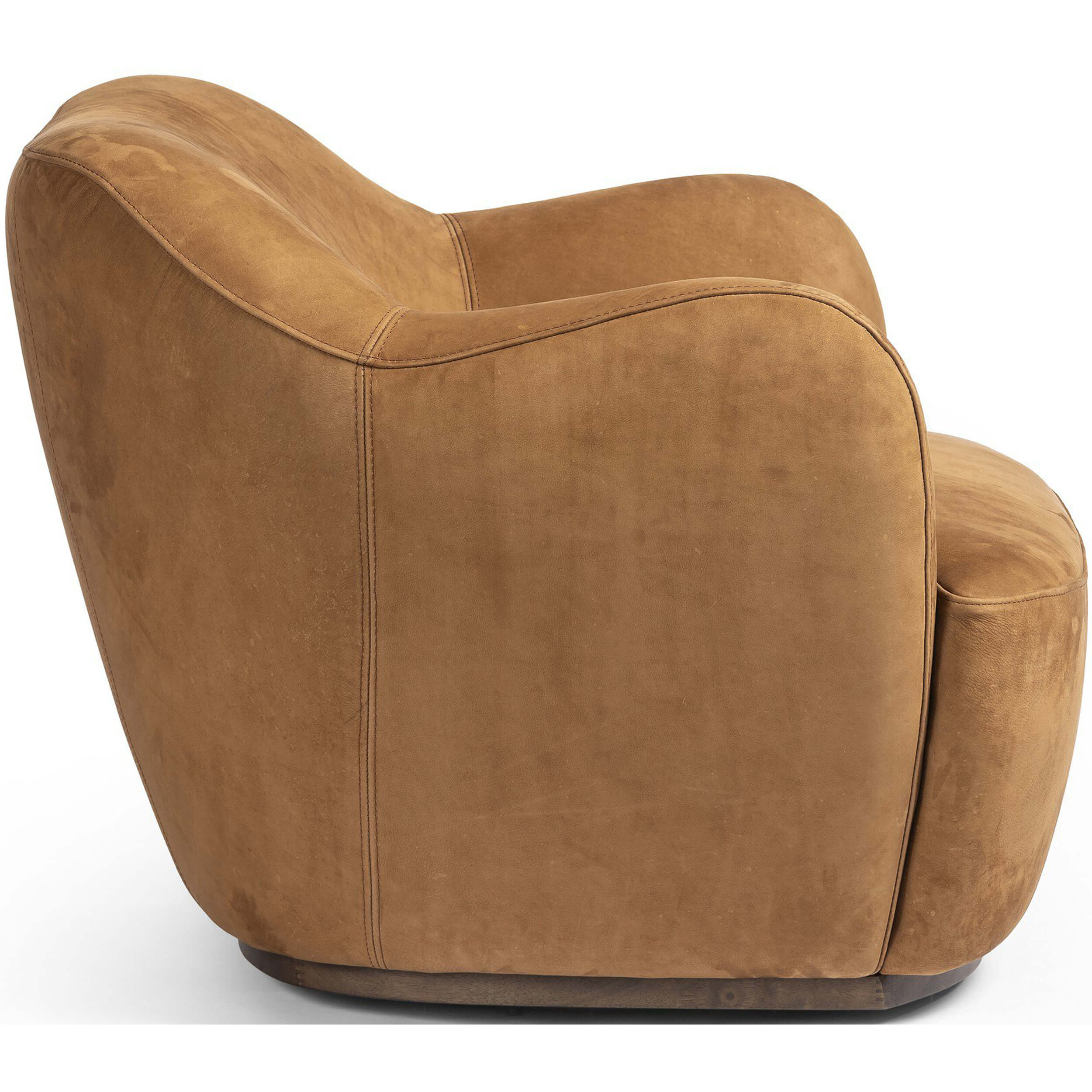 Julius Leather Swivel Chair, Nubuck Cognac by Four Hands - Image 3