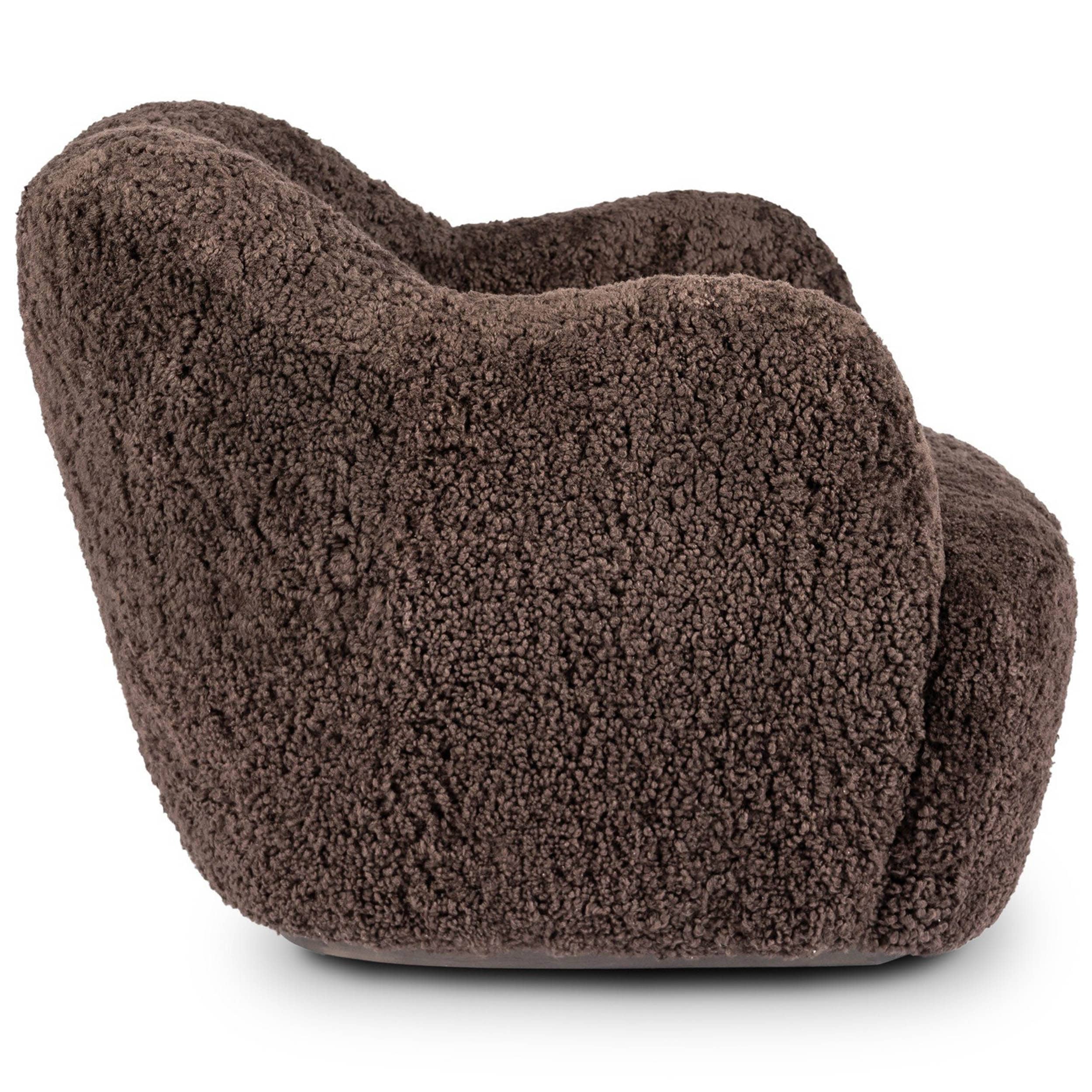 Julius Swivel Chair, Cocoa Shearling by Four Hands - Image 3