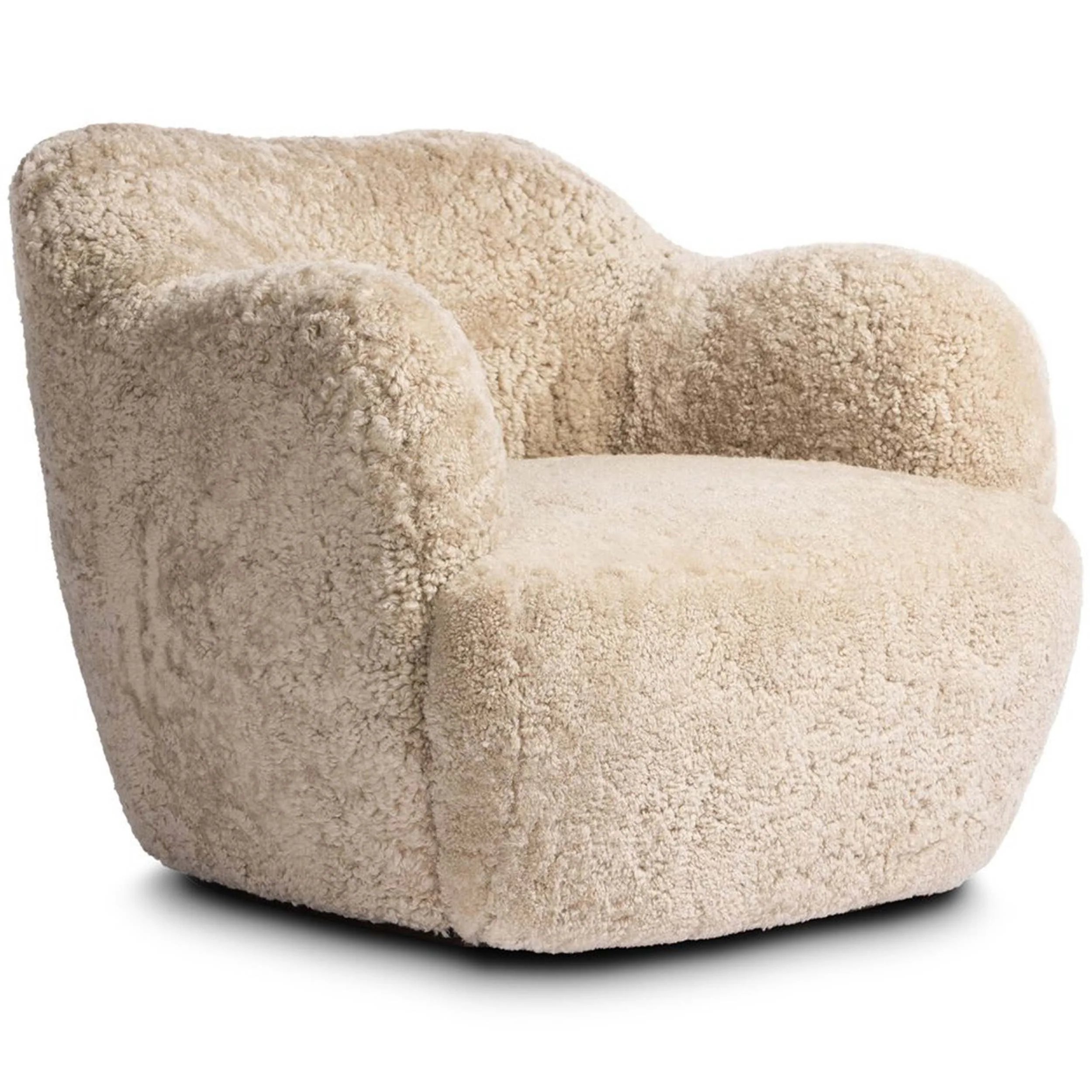 Julius Swivel Chair, Beige Shearling by Four Hands