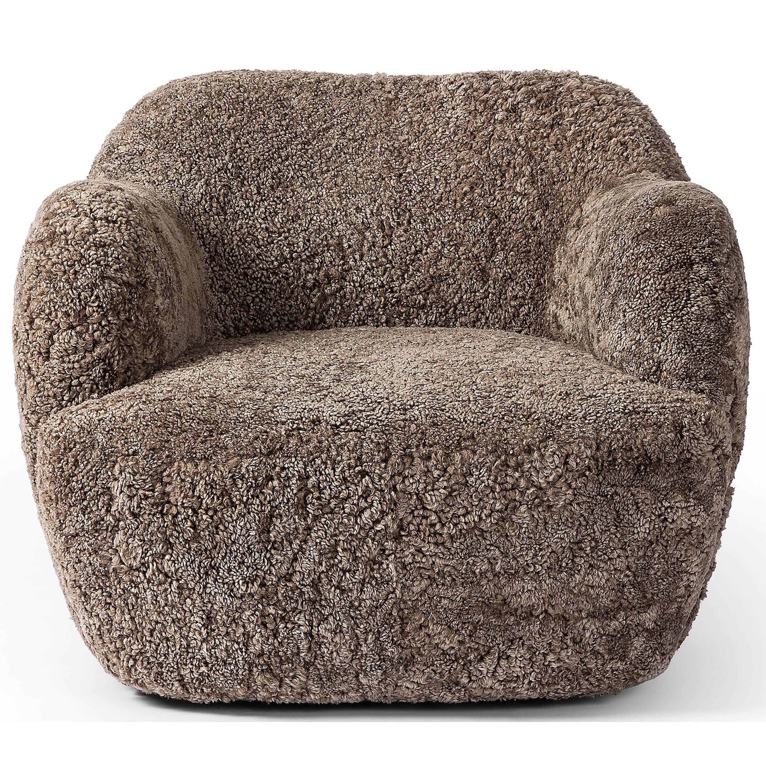 Julius Swivel Chair, Taupe Shearling - Image 2