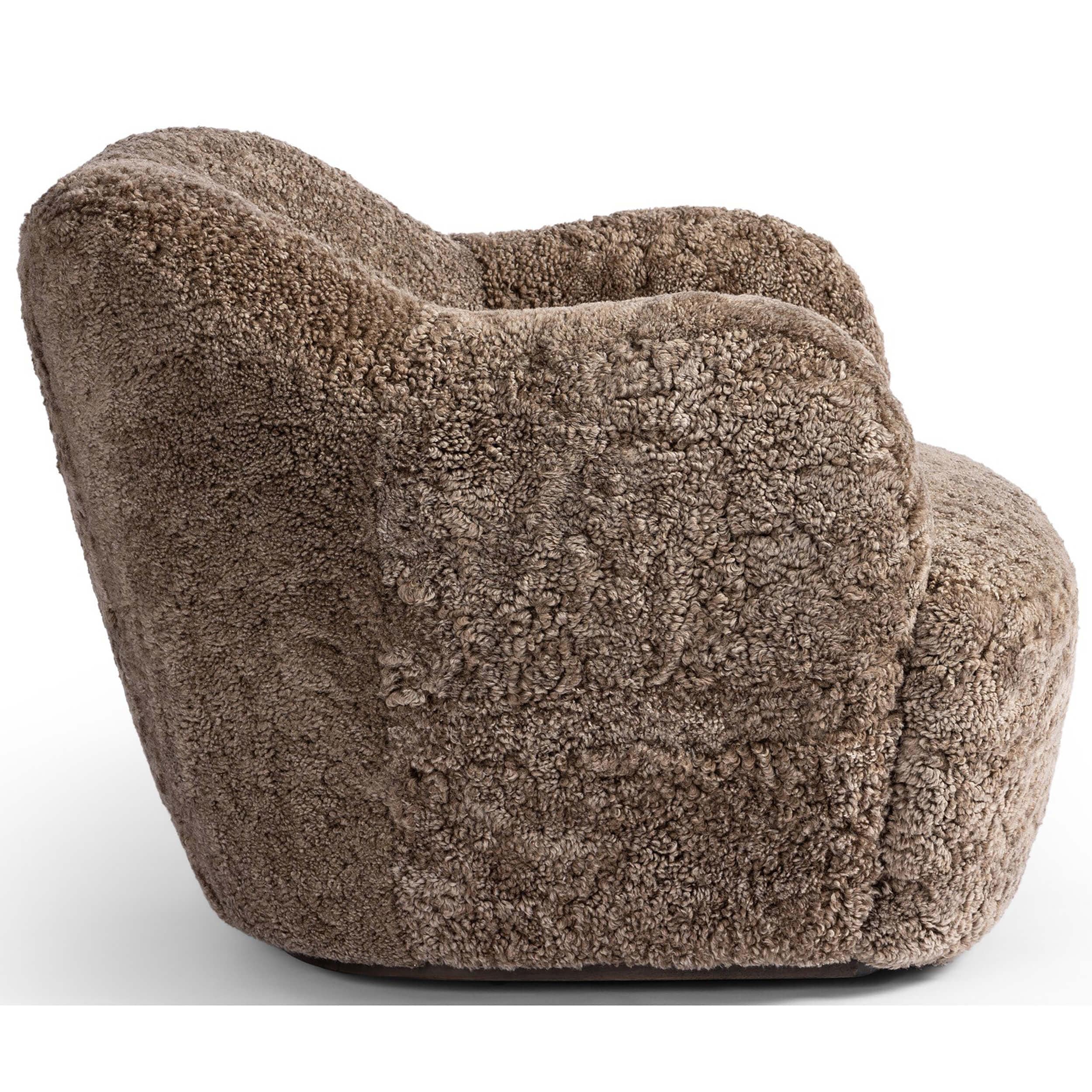 Julius Swivel Chair, Taupe Shearling - Image 3