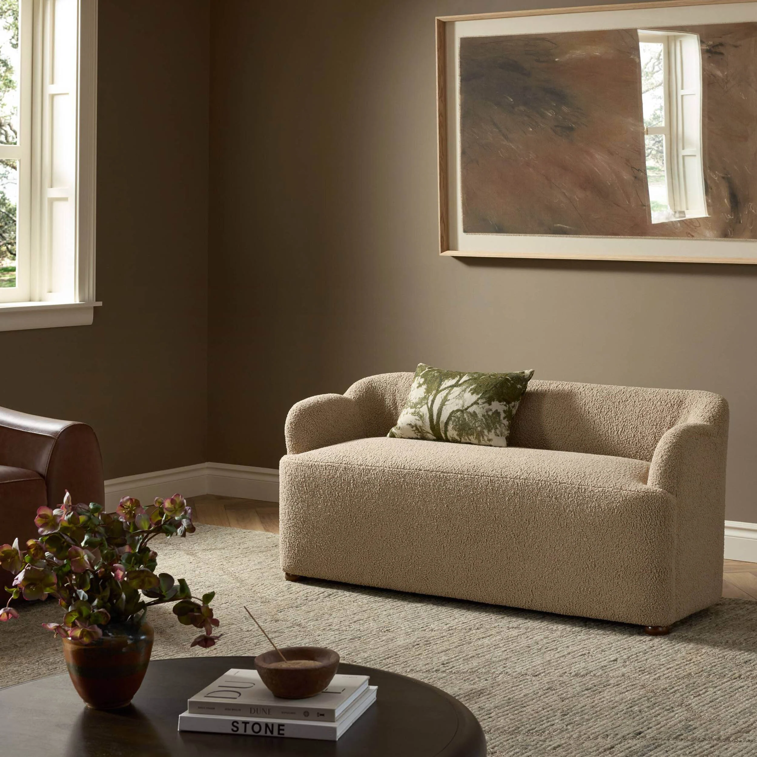 Kadon Accent Bench, Sheepskin Camel by Four Hands - Image 8