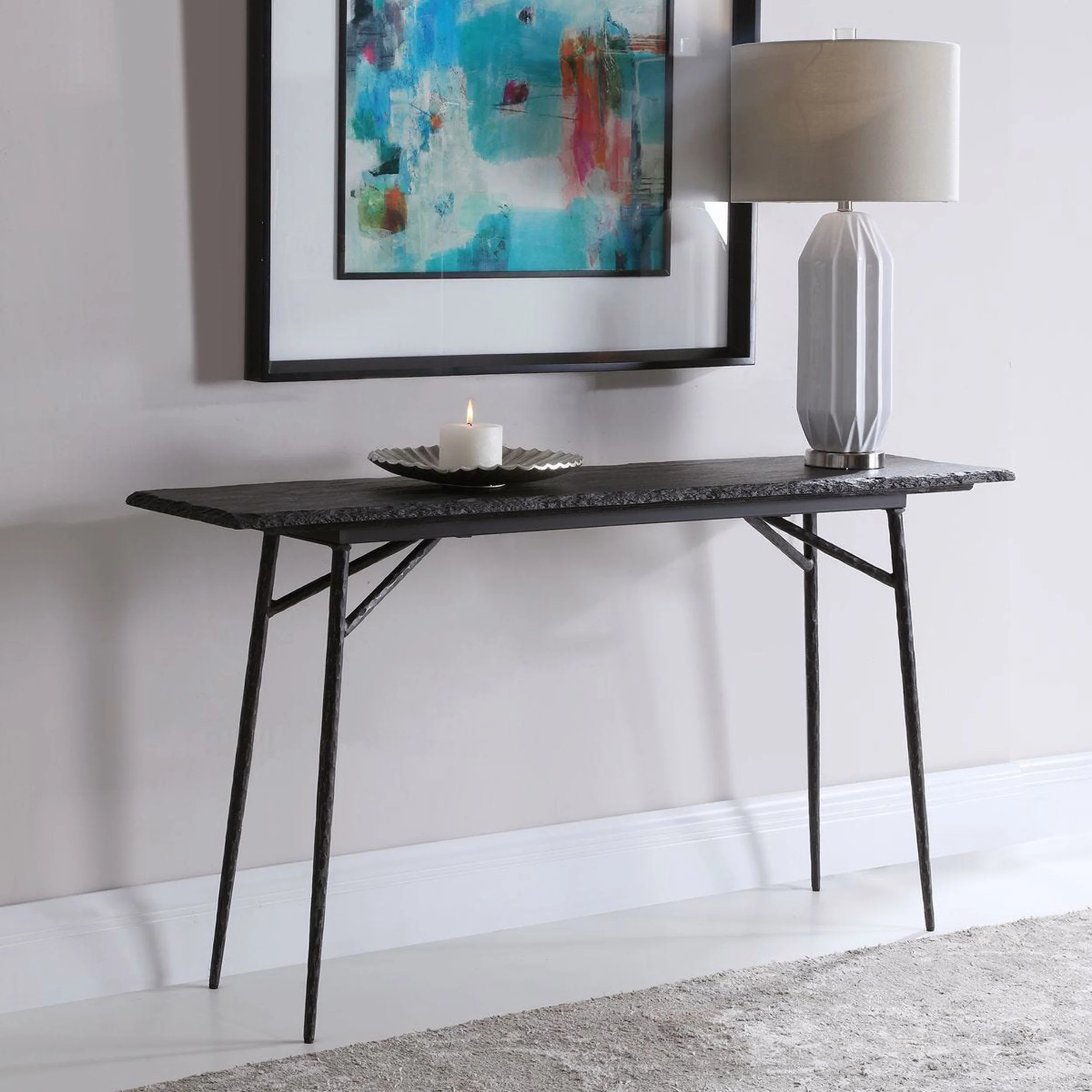 Kaduna Console Table, Black Slate - Image 5