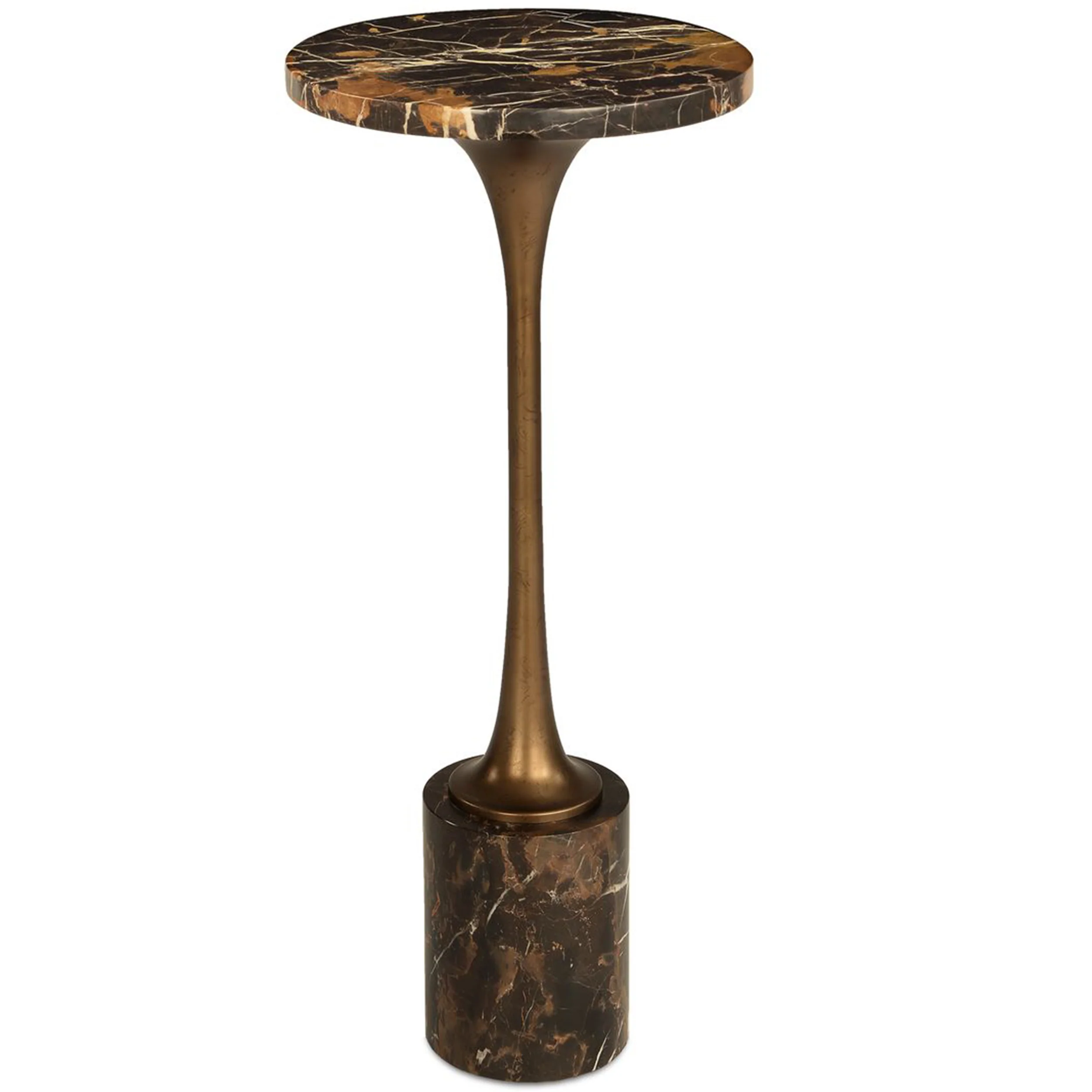 Karnes Drink Table, Black Marble