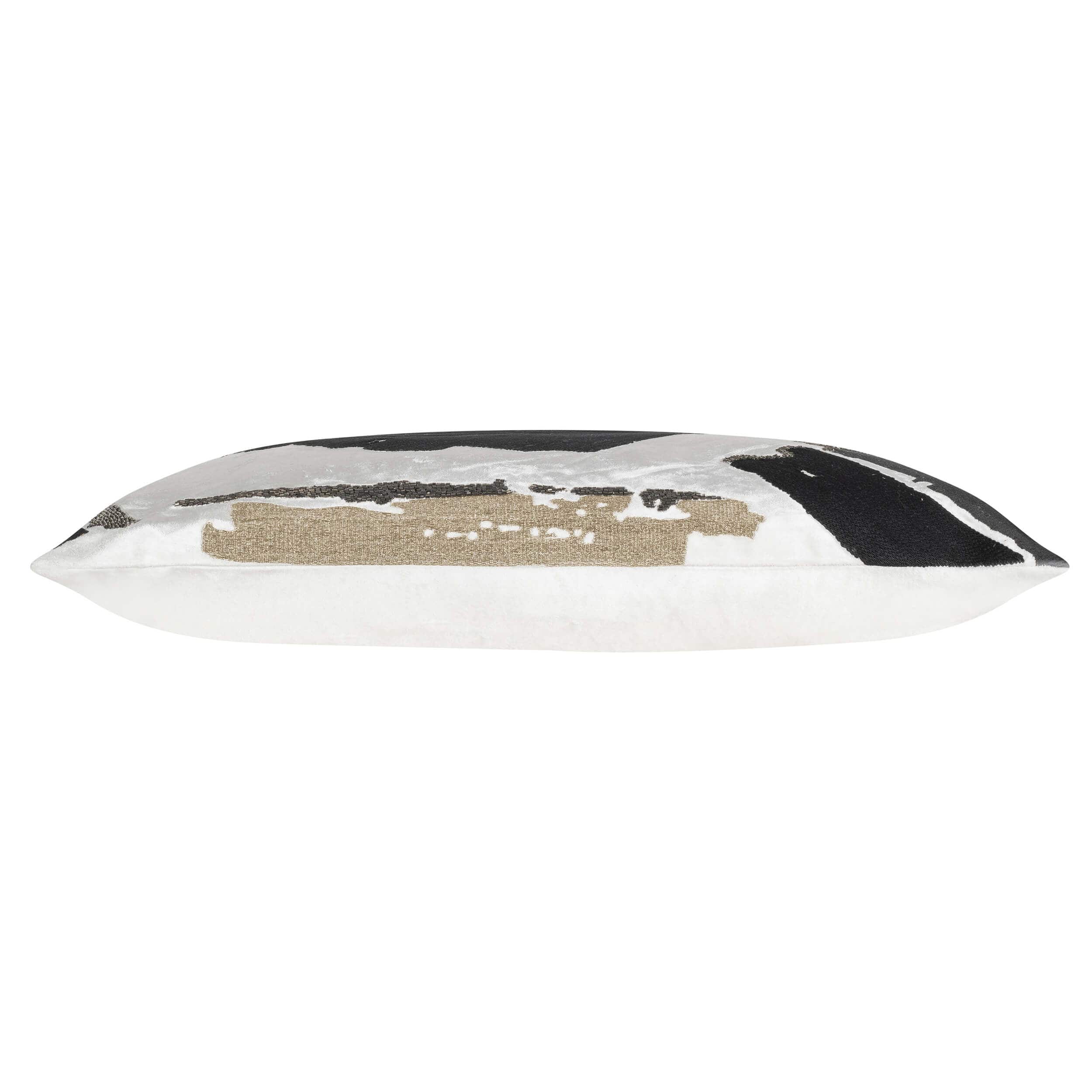 Kas Brushstroke Pillow, Ivory/Black - Image 2