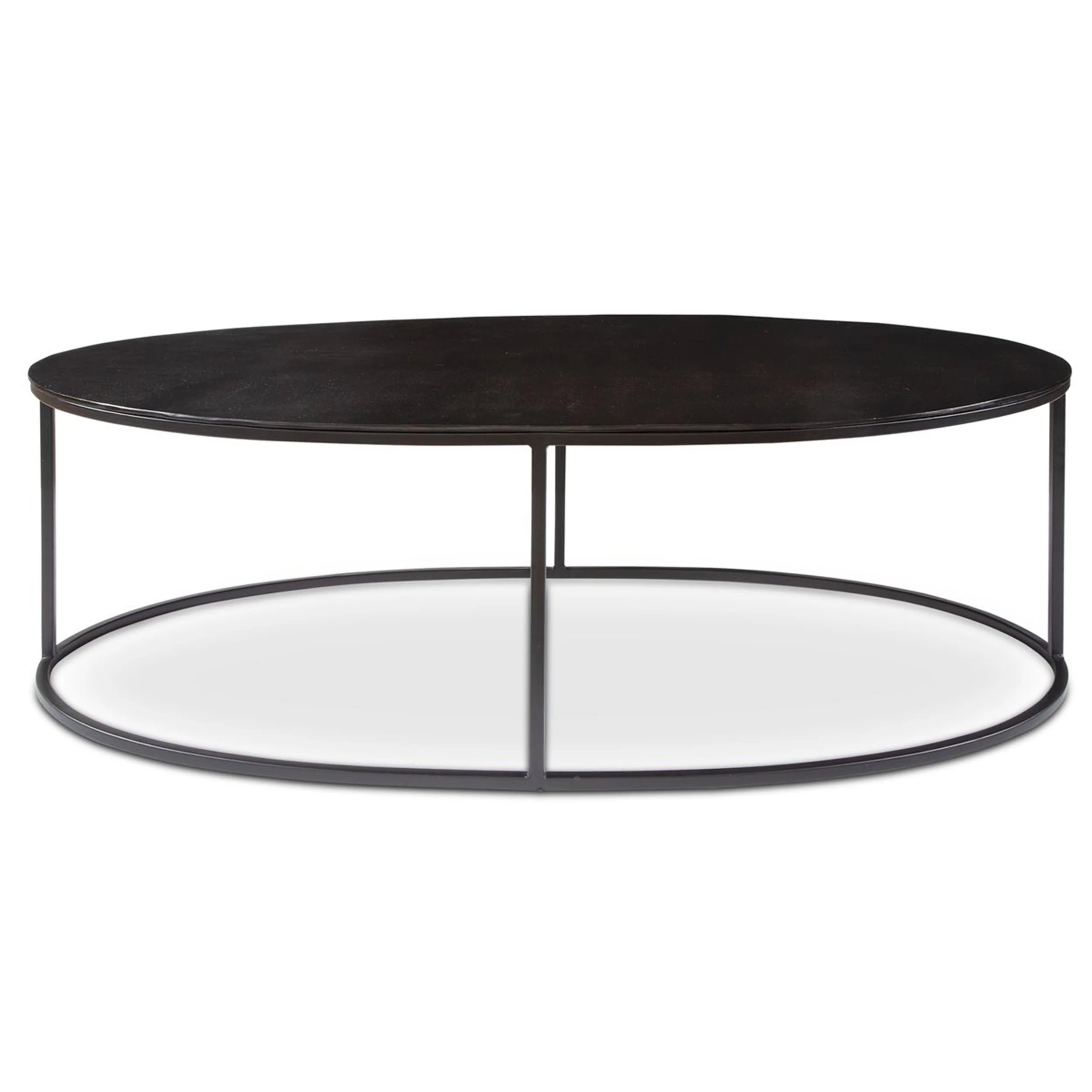 Coreene Oval Coffee Table, Aged Black - Image 2