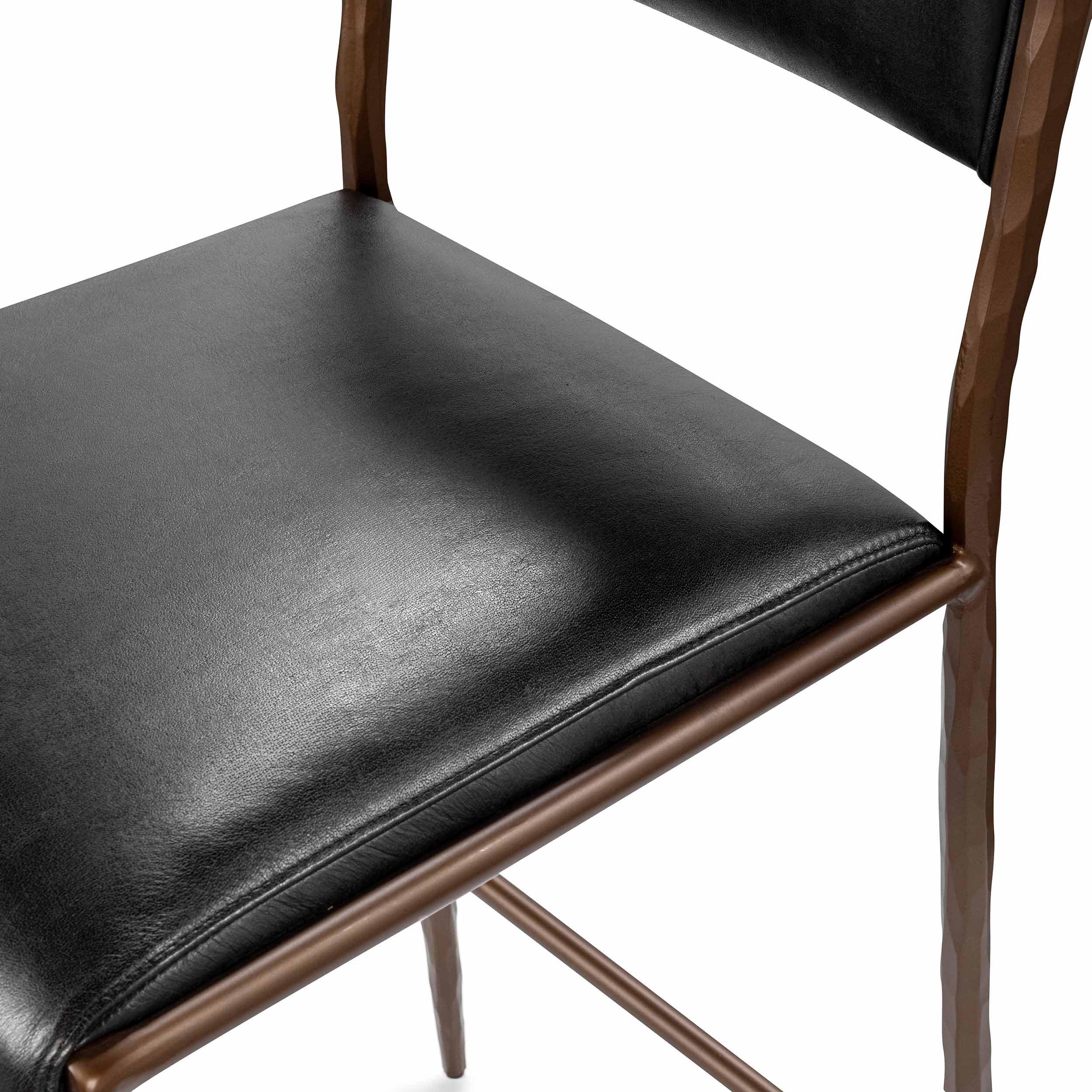 Kayne Leather Counter Stool, Black - Image 5