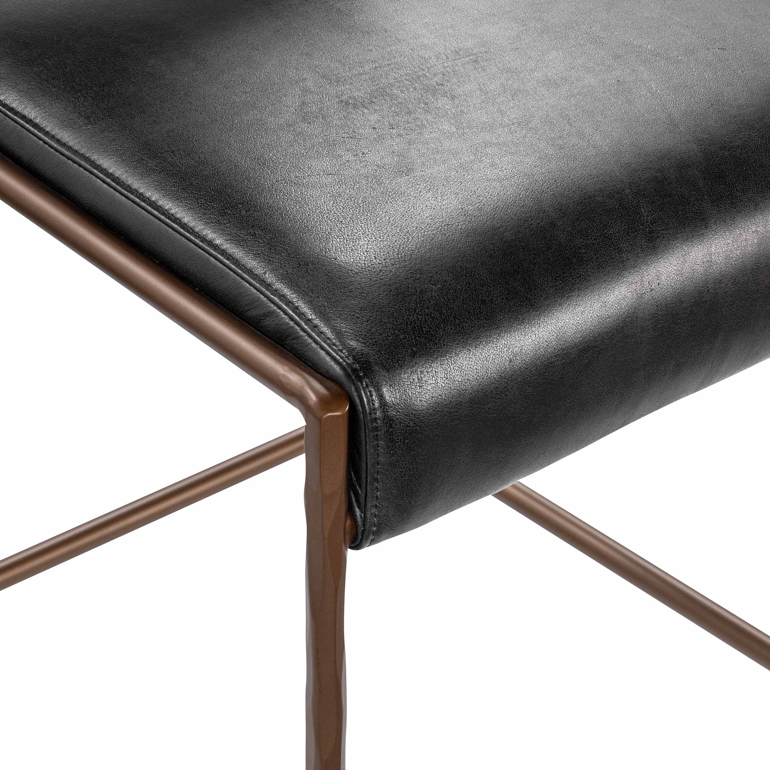 Kayne Leather Counter Stool, Black - Image 6