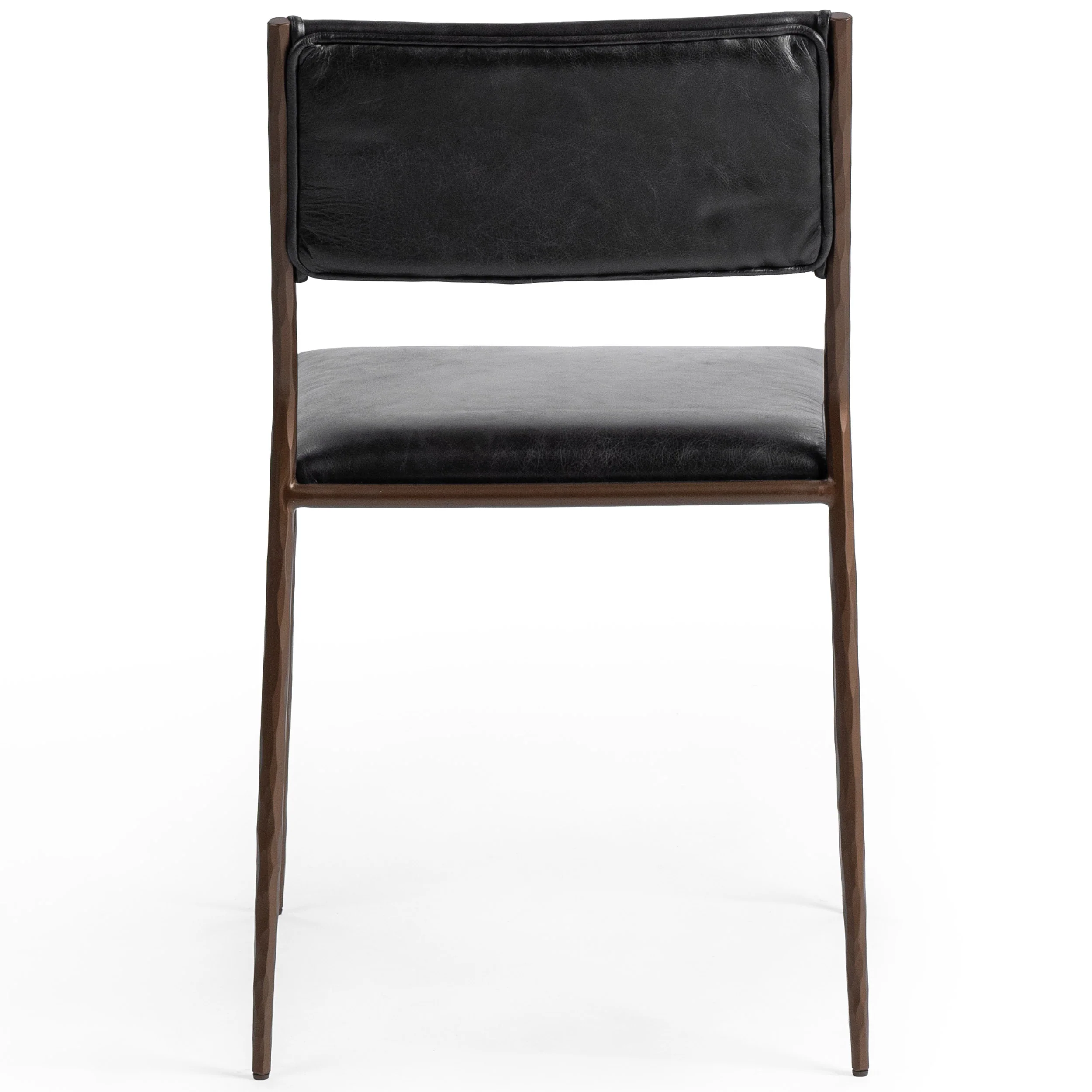 Kayne Leather Dining Chair Set of 2, Jet Black - Image 3