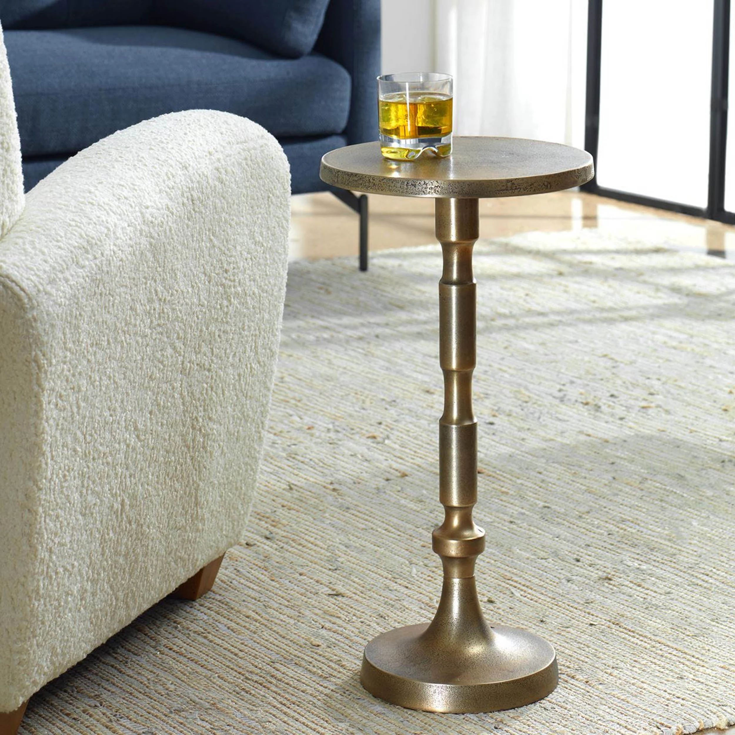 Keaton Accent Table, Antique Brass - Image 4