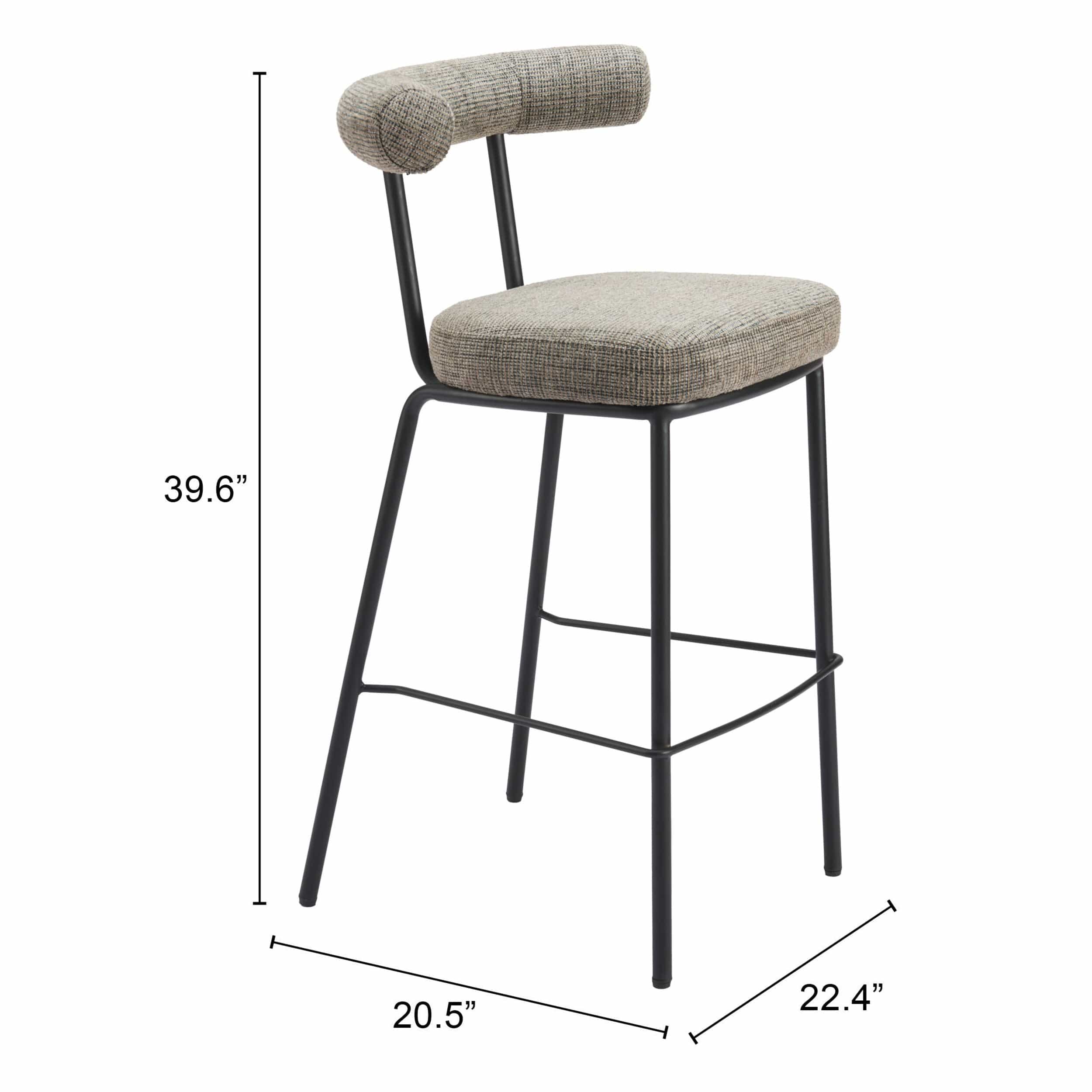 Kede Barstool, Green Tweed - Image 8