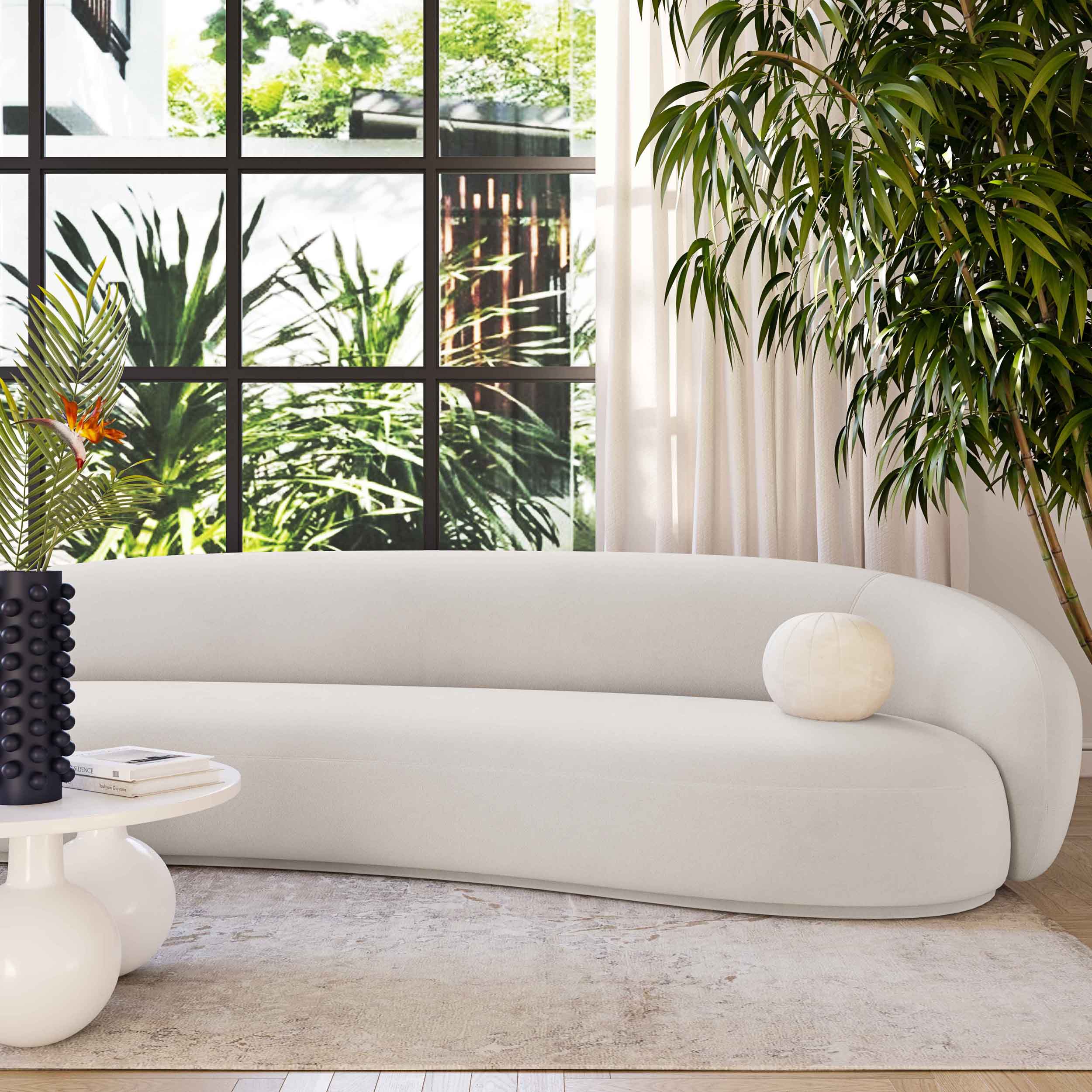 Kendall Velvet Sofa, Cream - Image 9