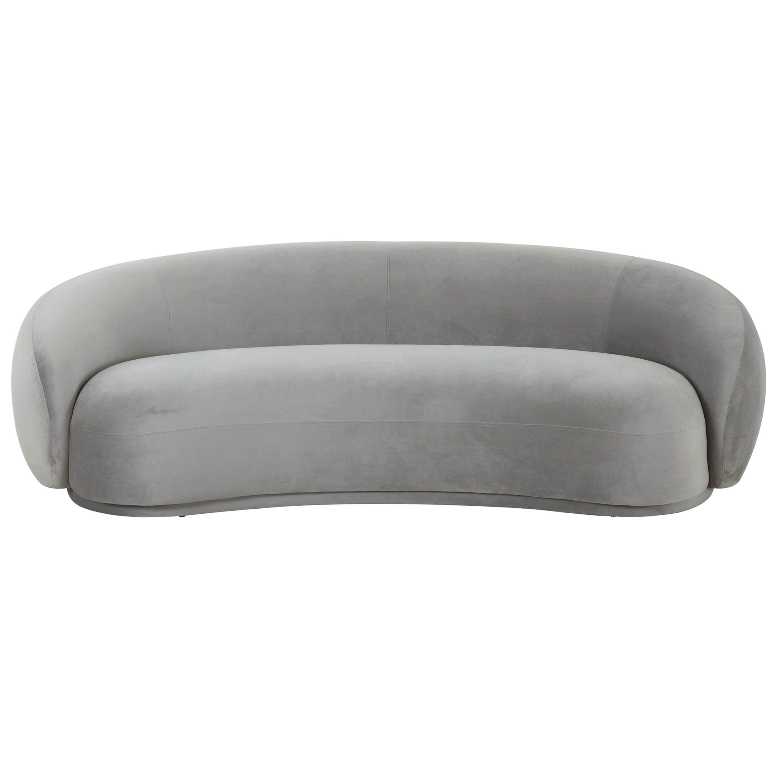 Kendall Velvet Sofa, Light Grey
