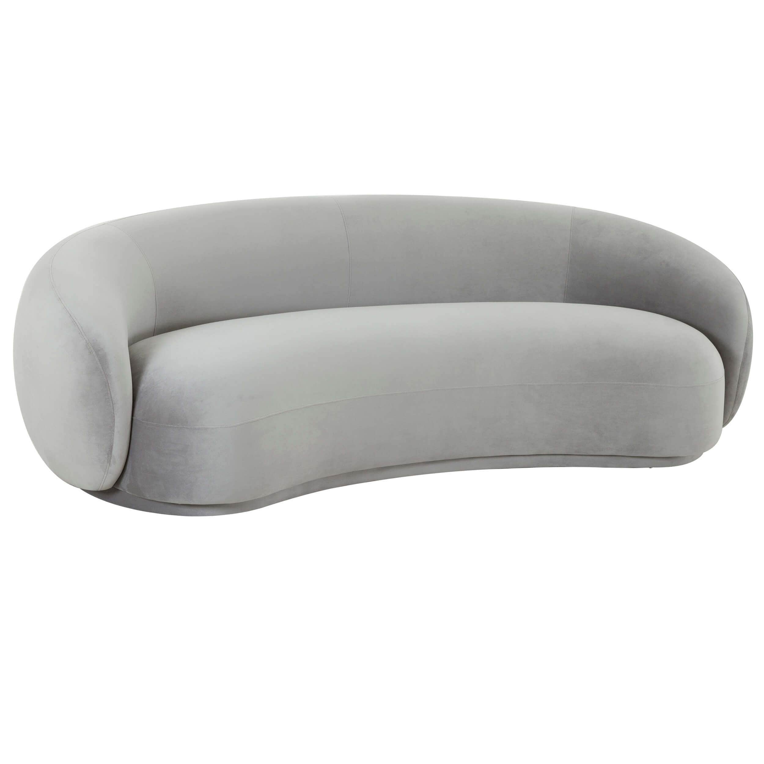 Kendall Velvet Sofa, Light Grey - Image 2