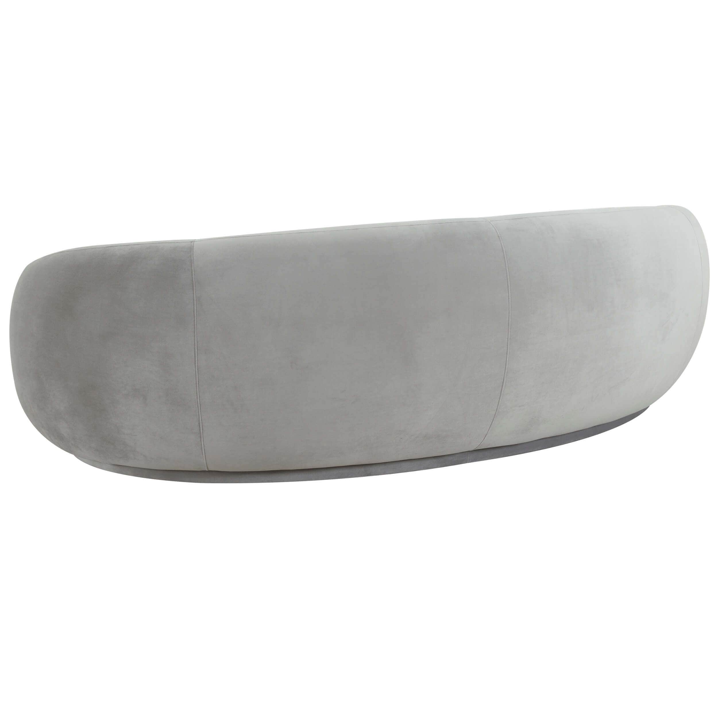 Kendall Velvet Sofa, Light Grey - Image 3