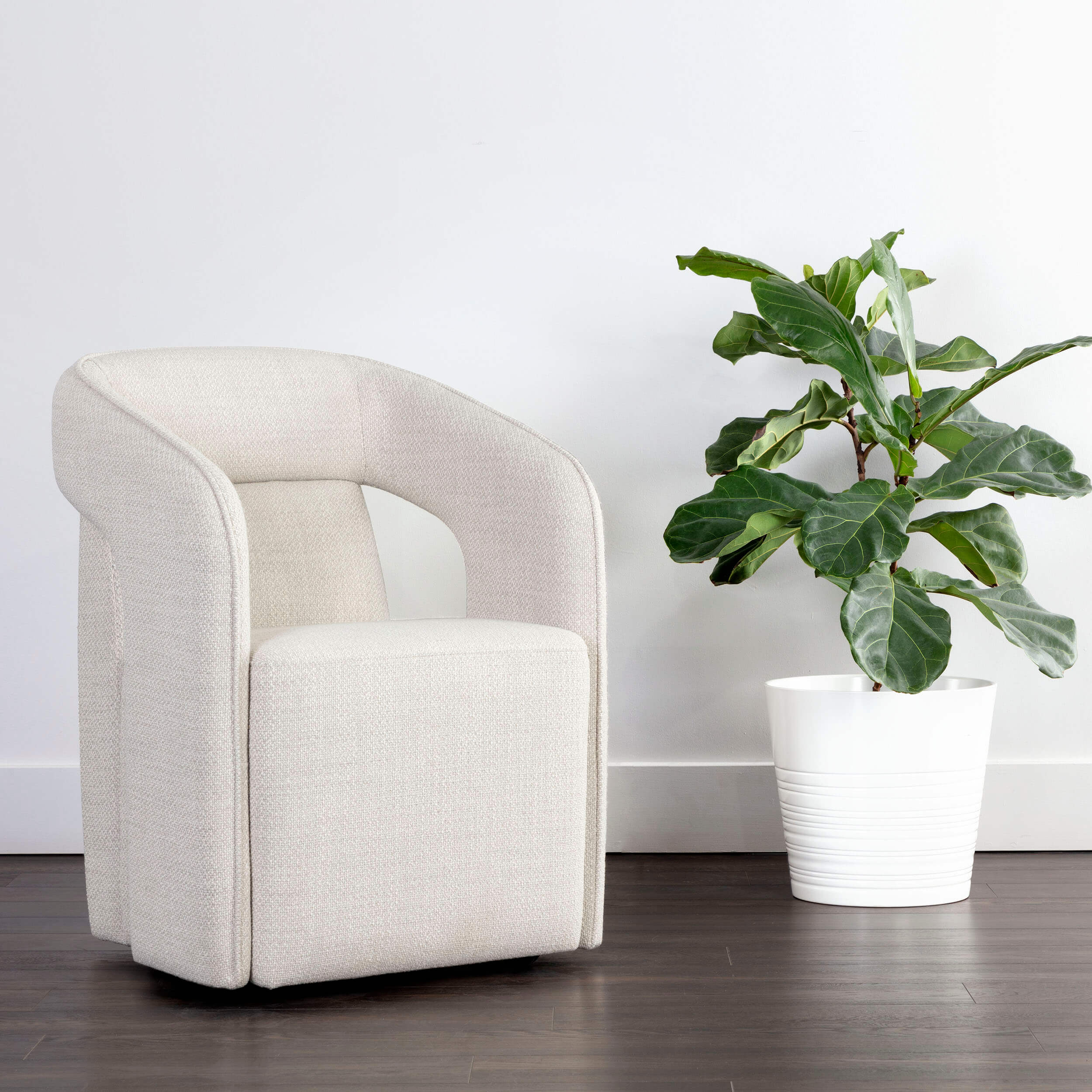 Kendrick Wheeled Dining Chair, Moto Stucco - Image 5