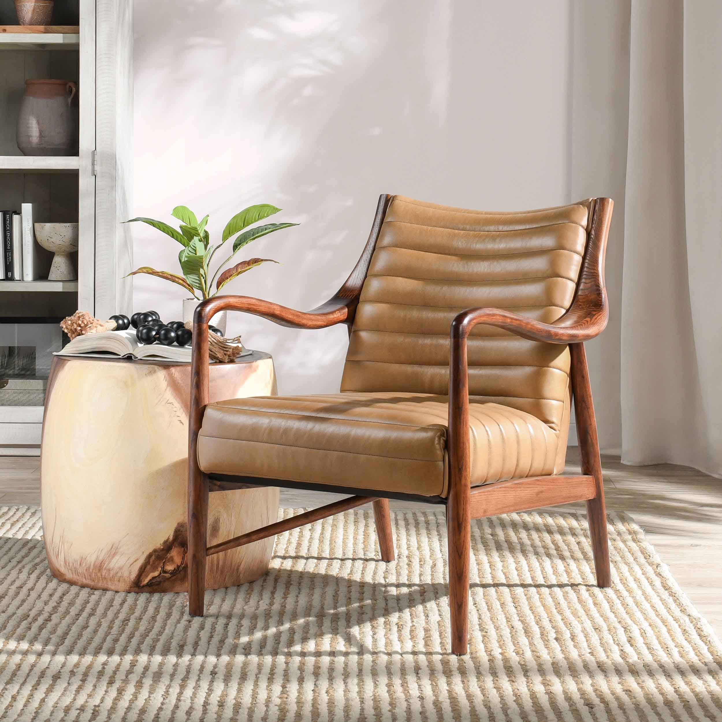 Kenneth Leather Chair, Adobe Tan - Image 7
