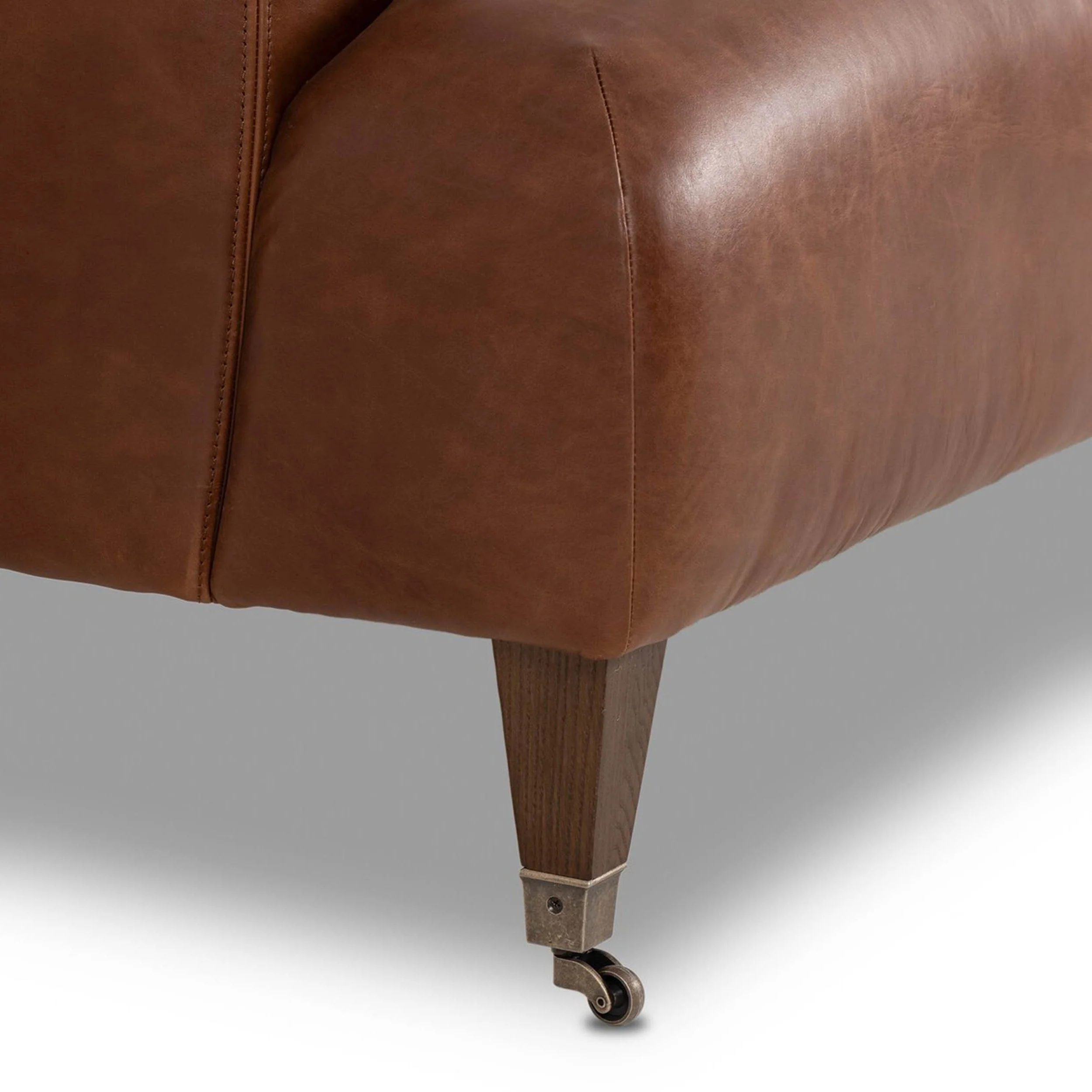 Kent Leather Sofa, Dulane Mahogany by Amber Lewis x Four Hands - Image 5