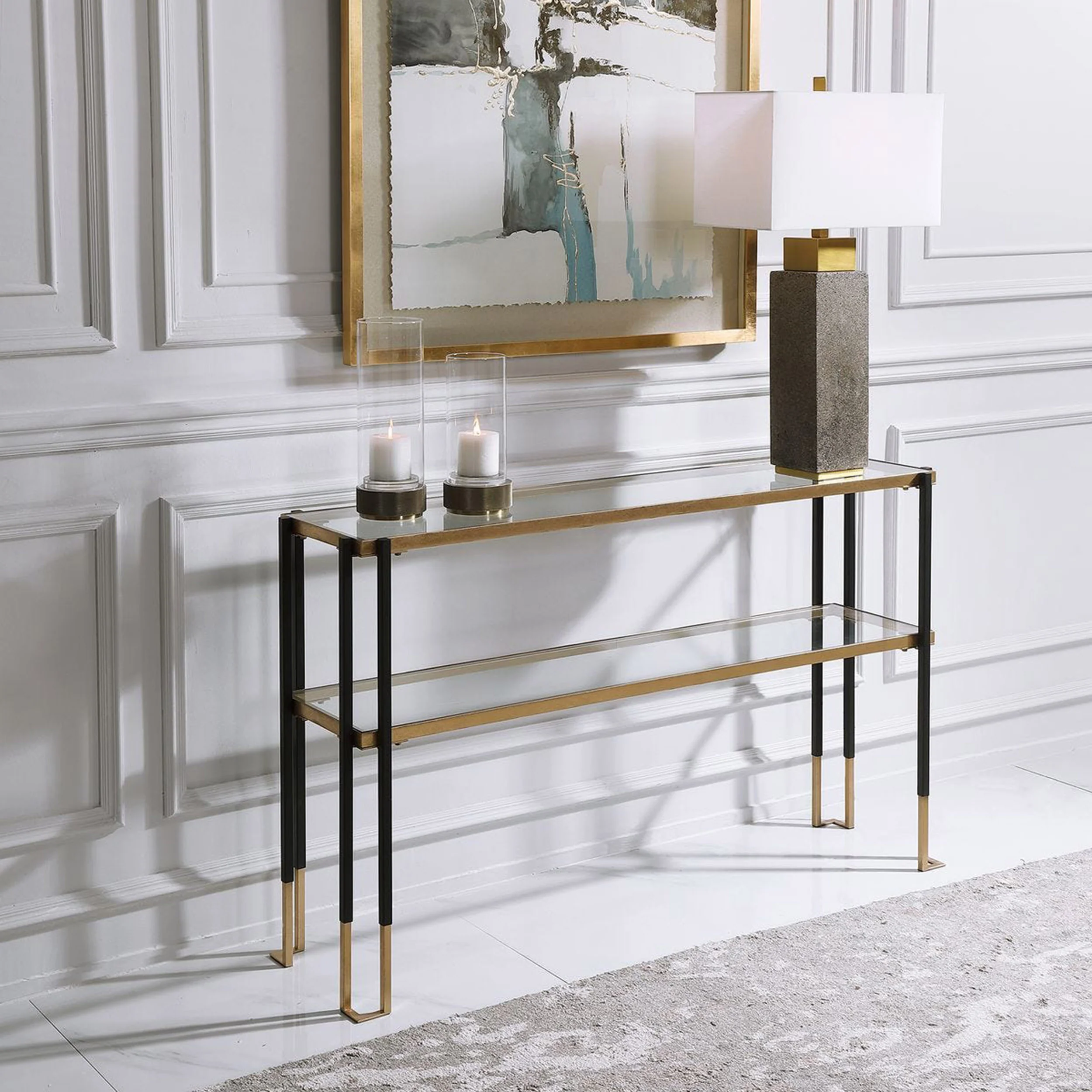 Kentmore Console Table, Black/Gold - Image 5