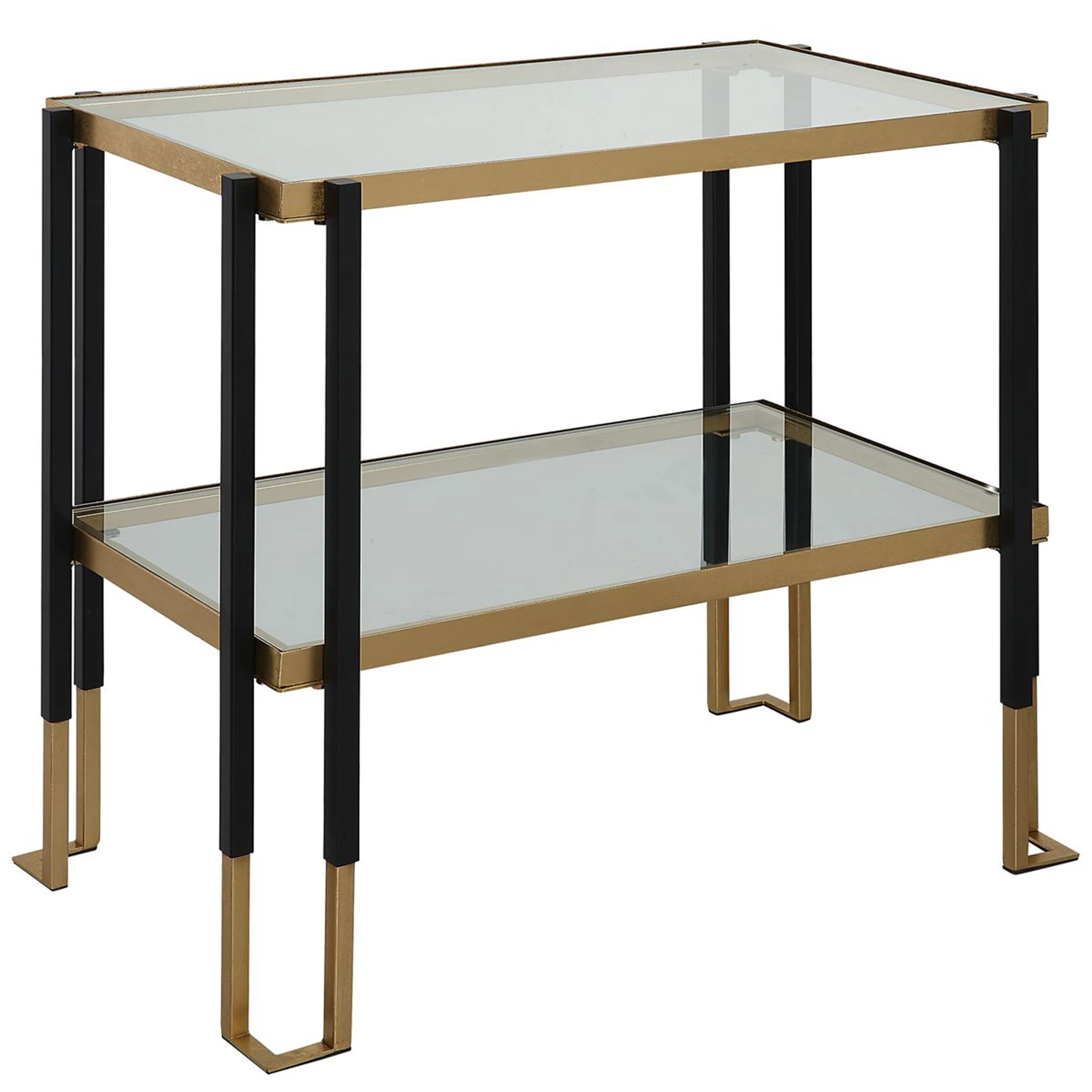 Kentmore Side Table, Black/Gold