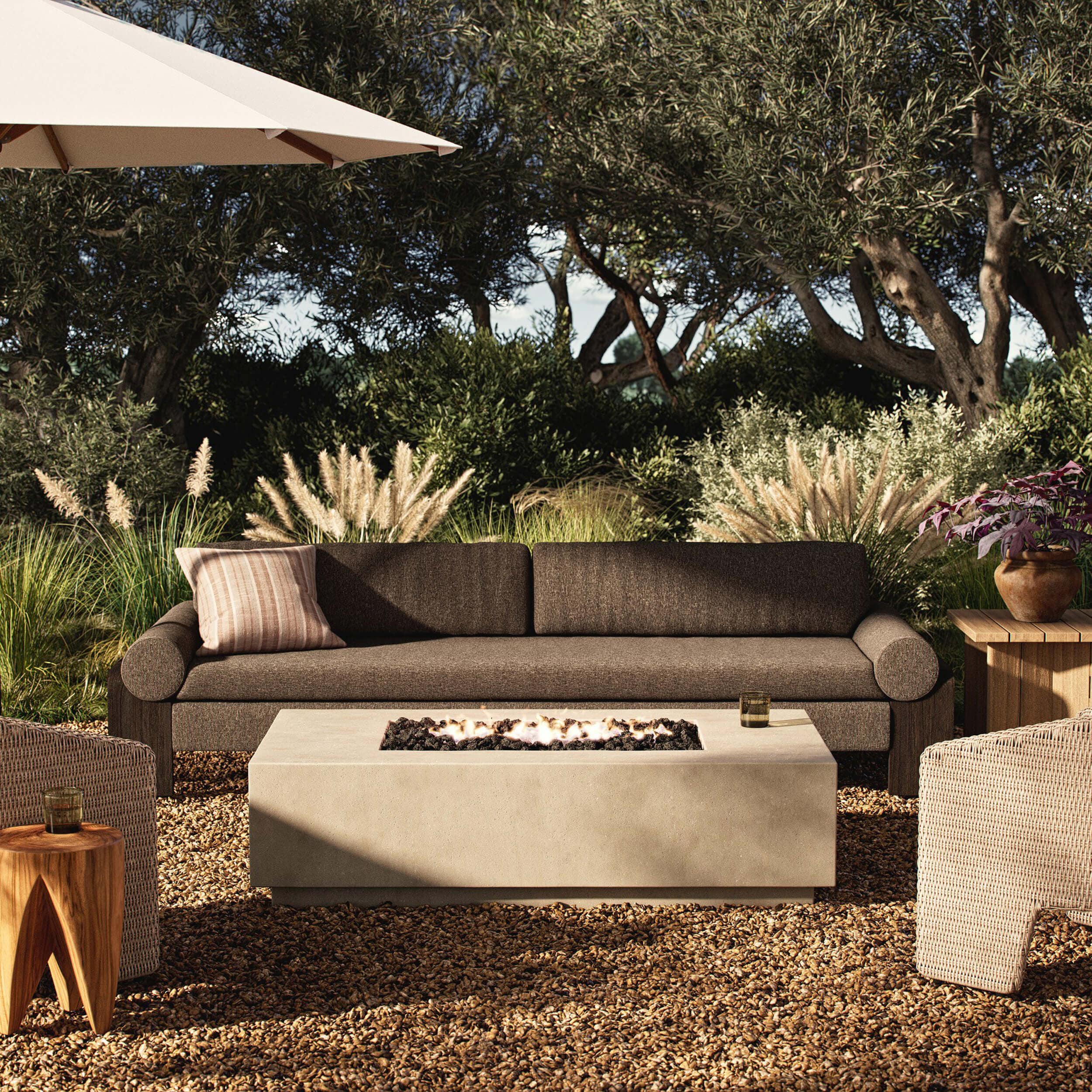 Kenton Outdoor Fire Table, Natural by Four Hands - Image 6