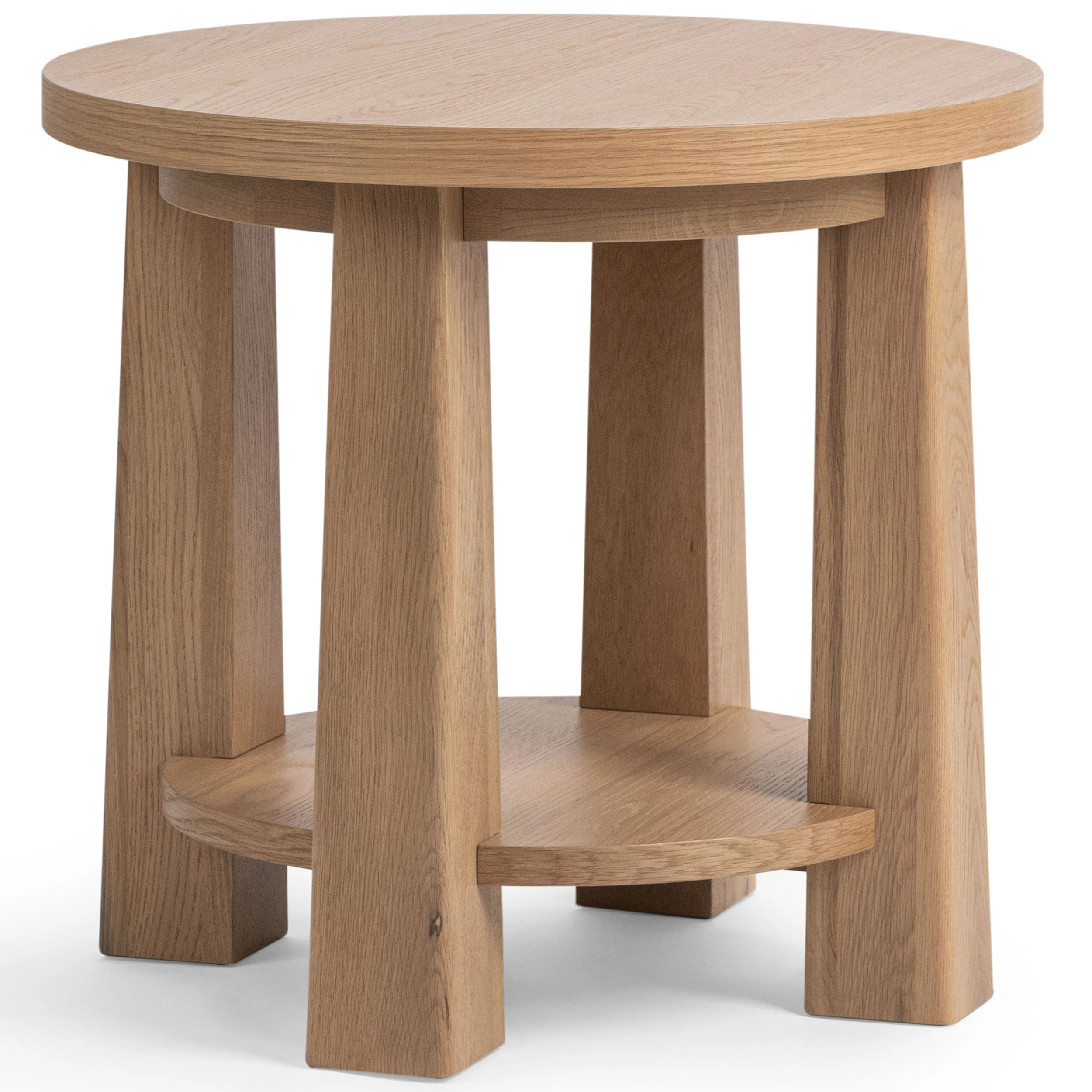 Kenzie Round End Table, Natural Mist