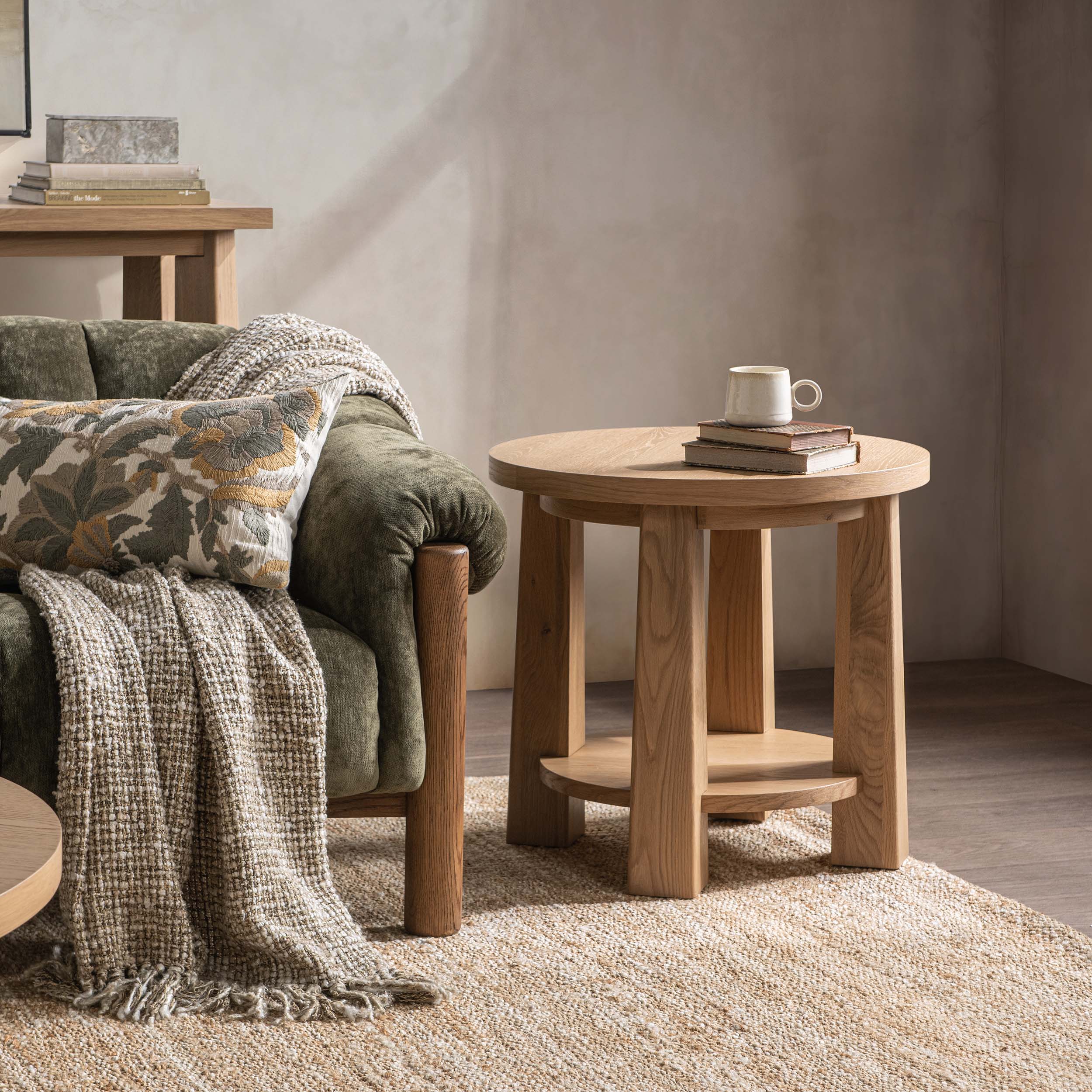 Kenzie Round End Table, Natural Mist - Image 6