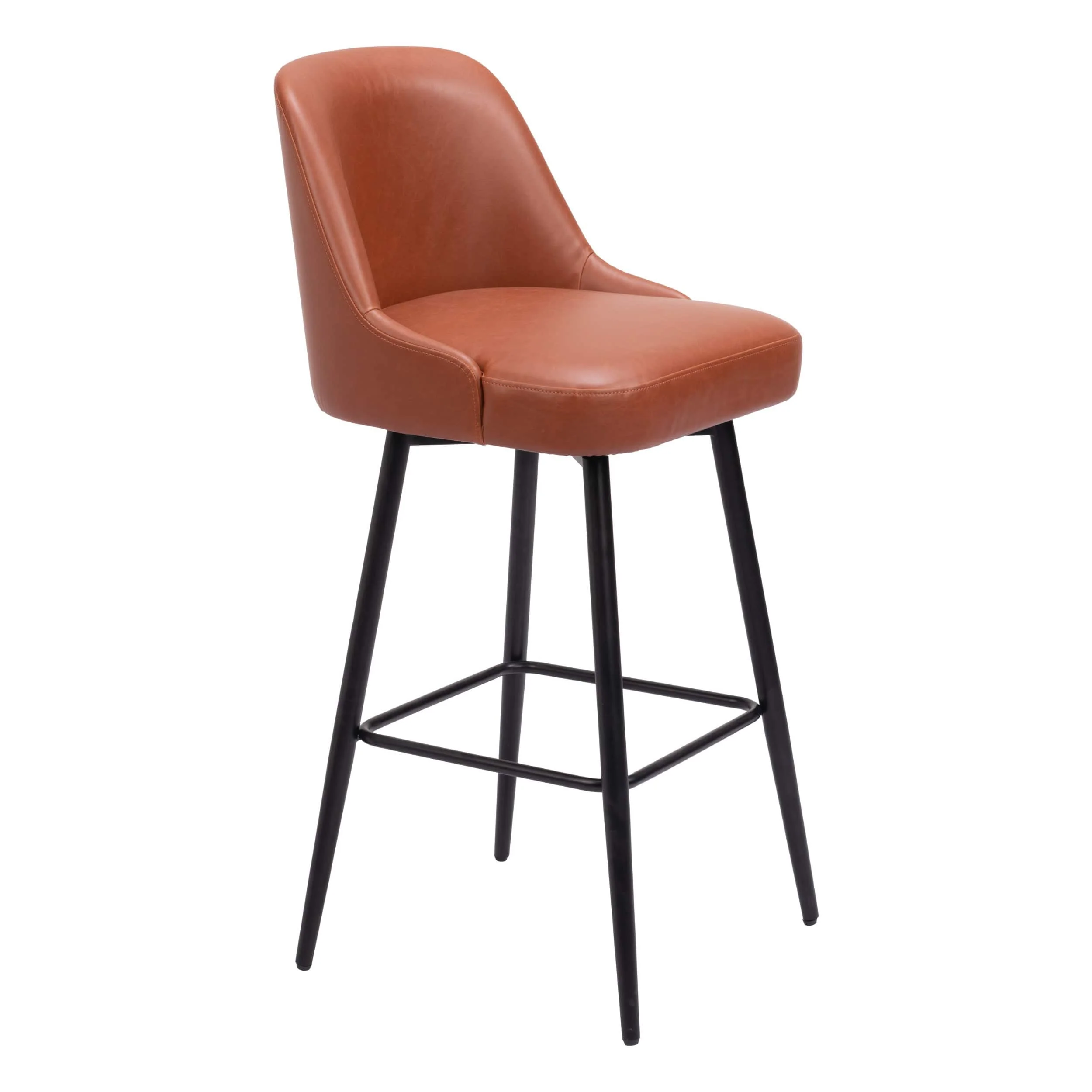 Keppel Swivel Bar Stool, Brown - Image 6