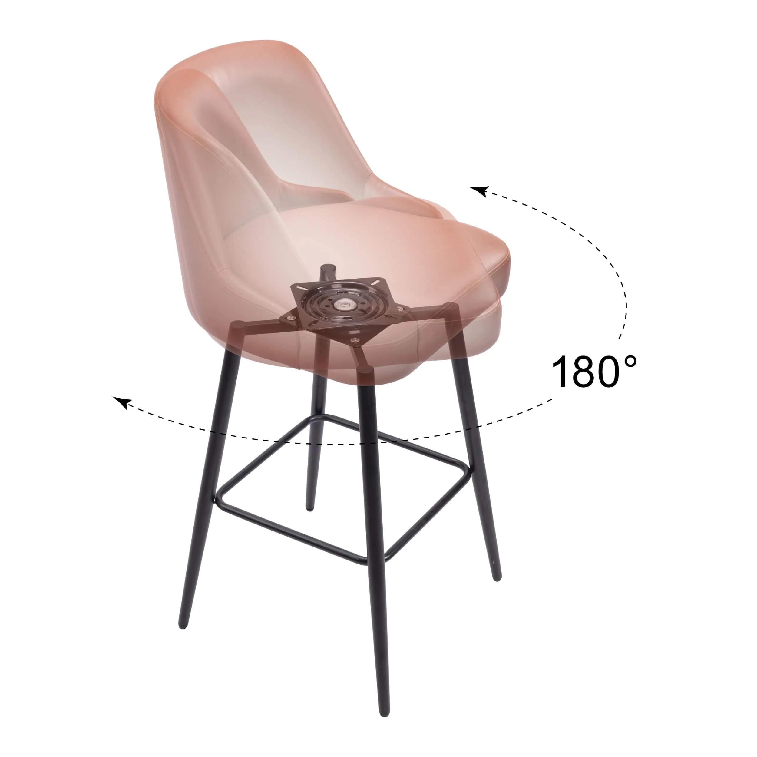 Keppel Swivel Bar Stool, Brown - Image 8