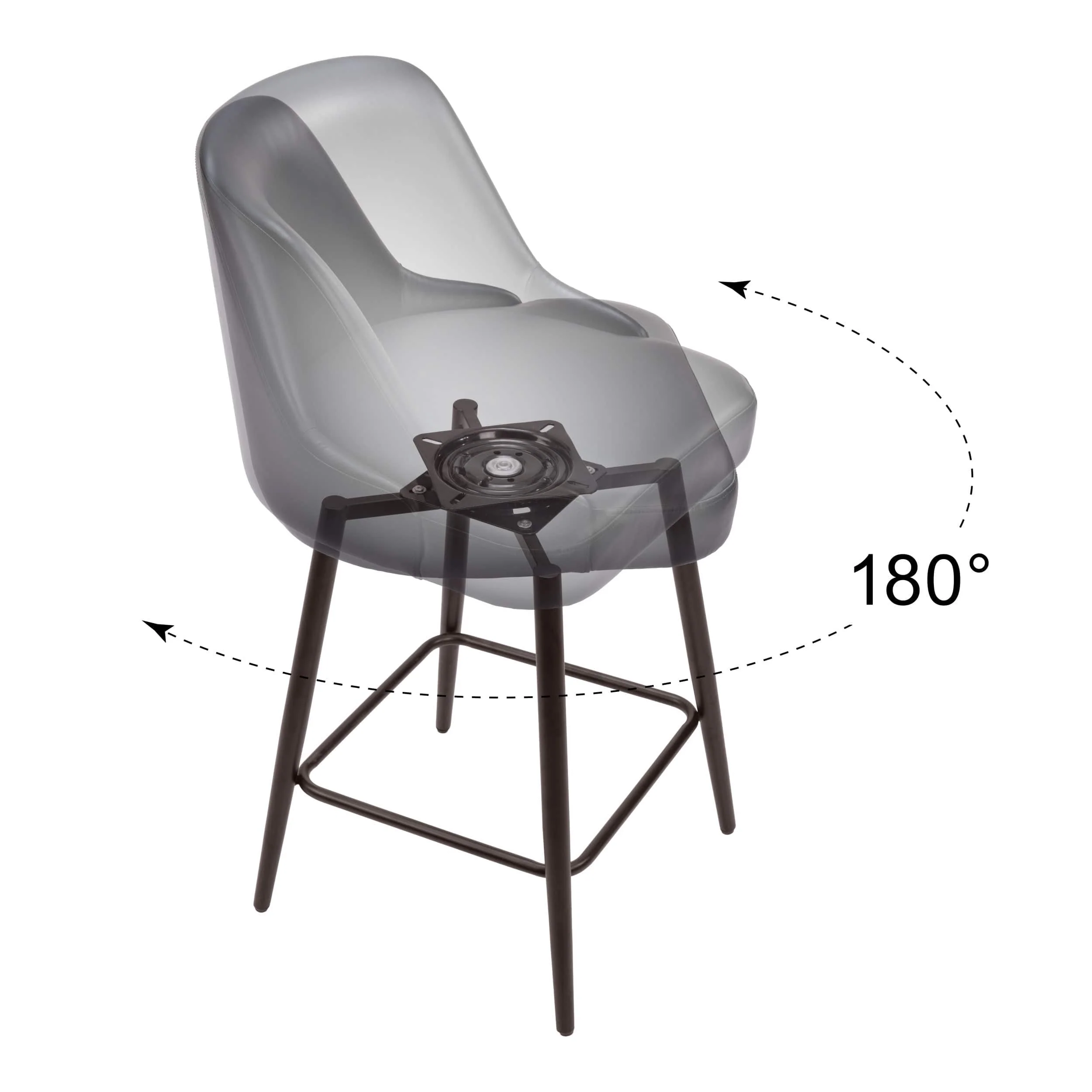 Keppel Swivel Counter Stool, Black - Image 8