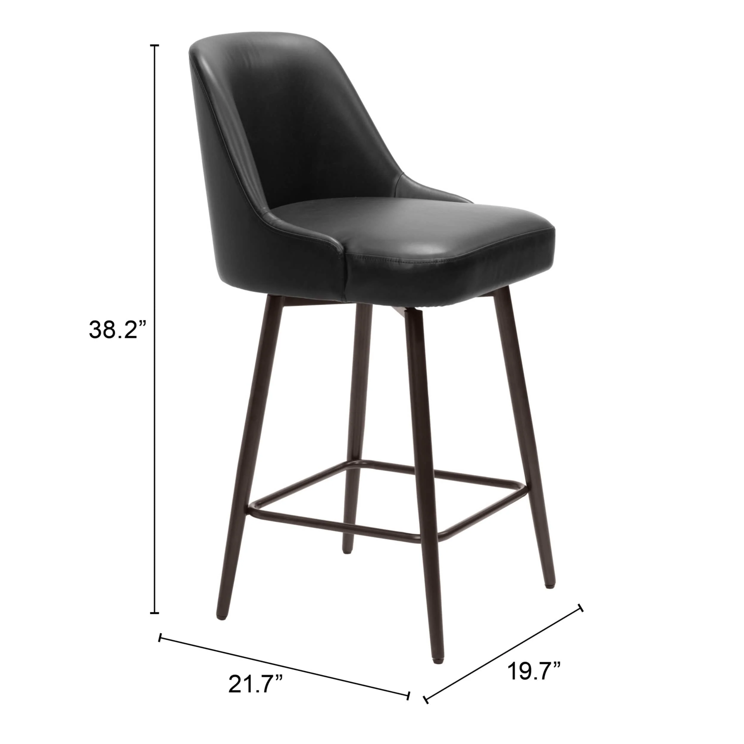 Keppel Swivel Counter Stool, Black - Image 9