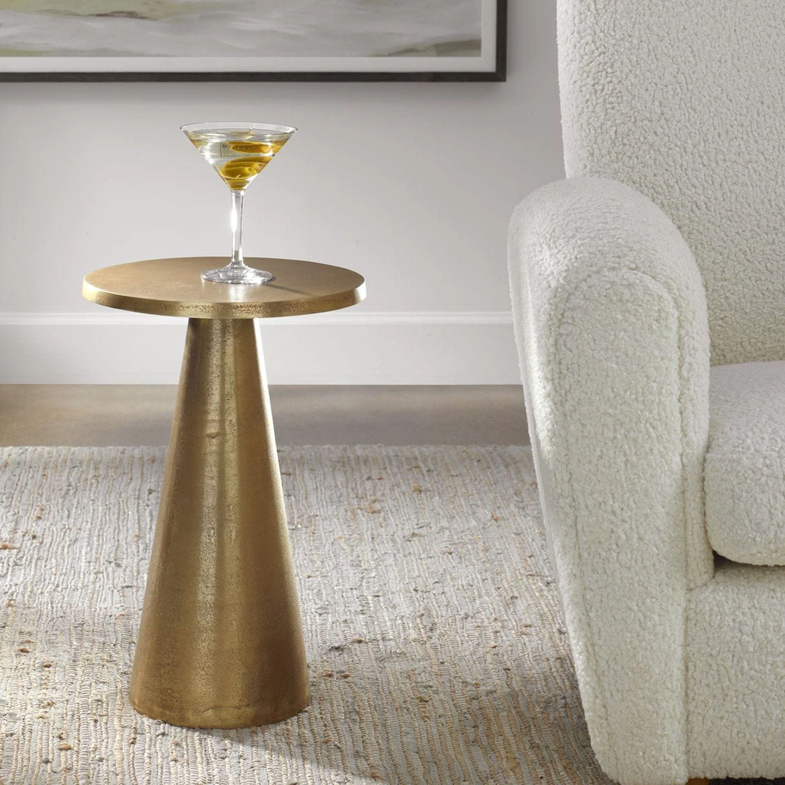 Kesia Side Table, Antique Brass - Image 4