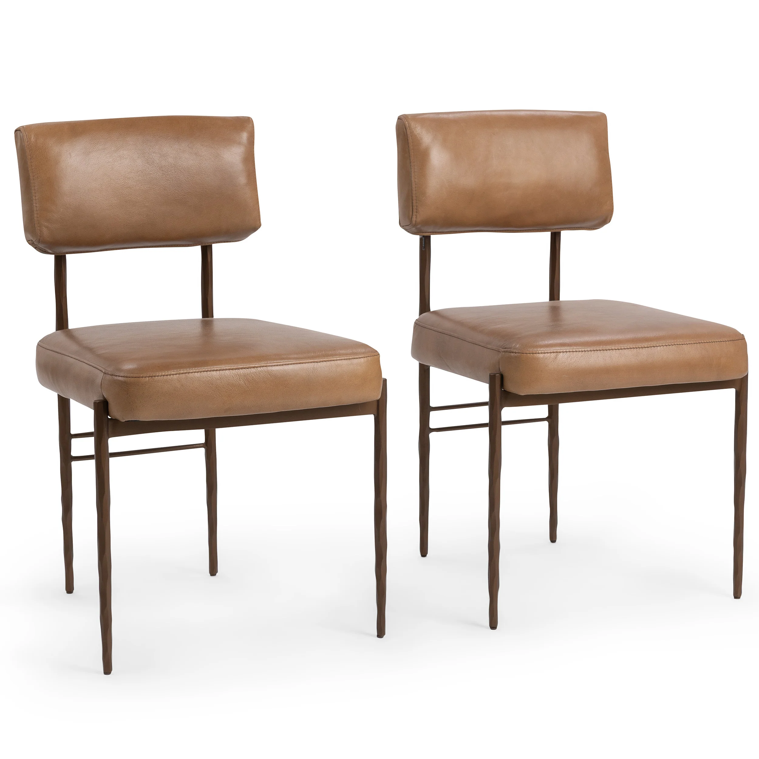 Kester Leather Dining Chair Set of 2, Tan