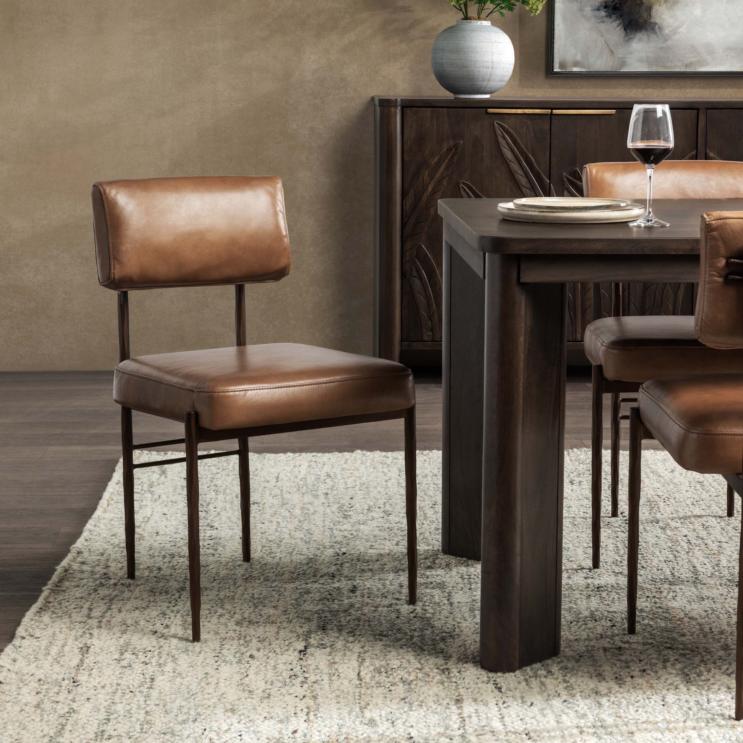 Kester Leather Dining Chair Set of 2, Tan - Image 6