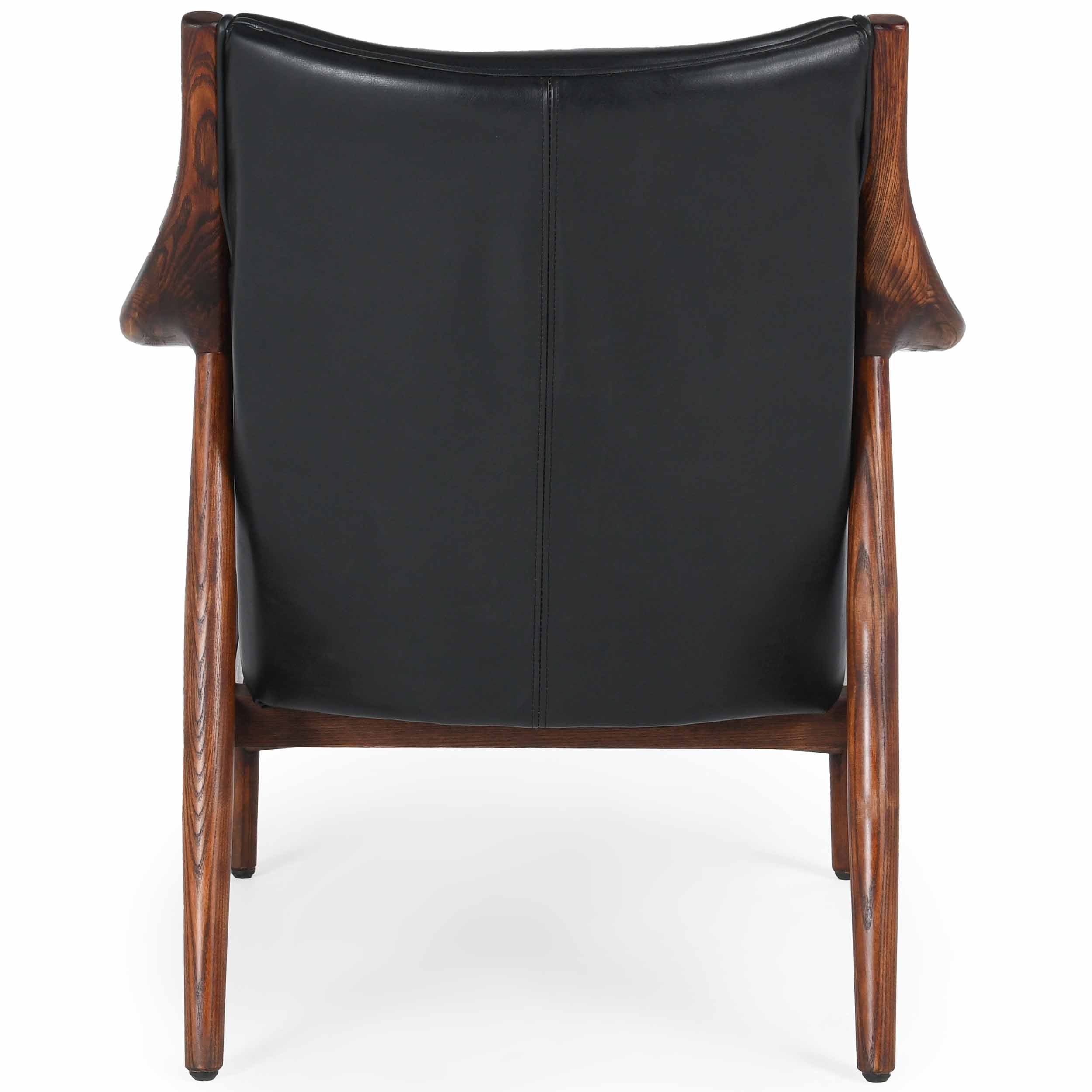 Kiannah Leather Chair, Jet Black - Image 4