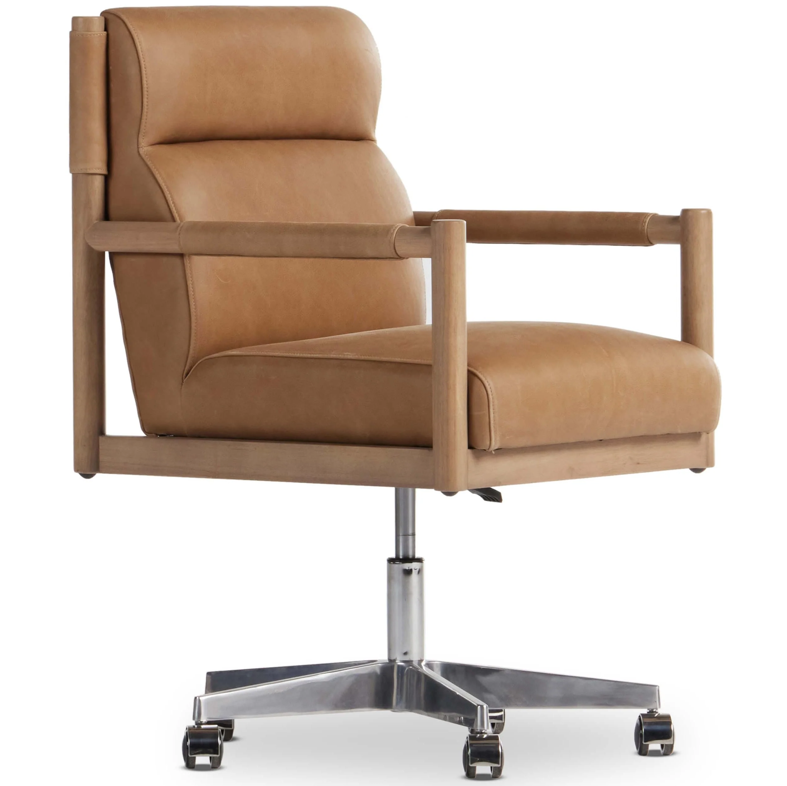 Kiano Leather Desk Chair, Palermo Drift