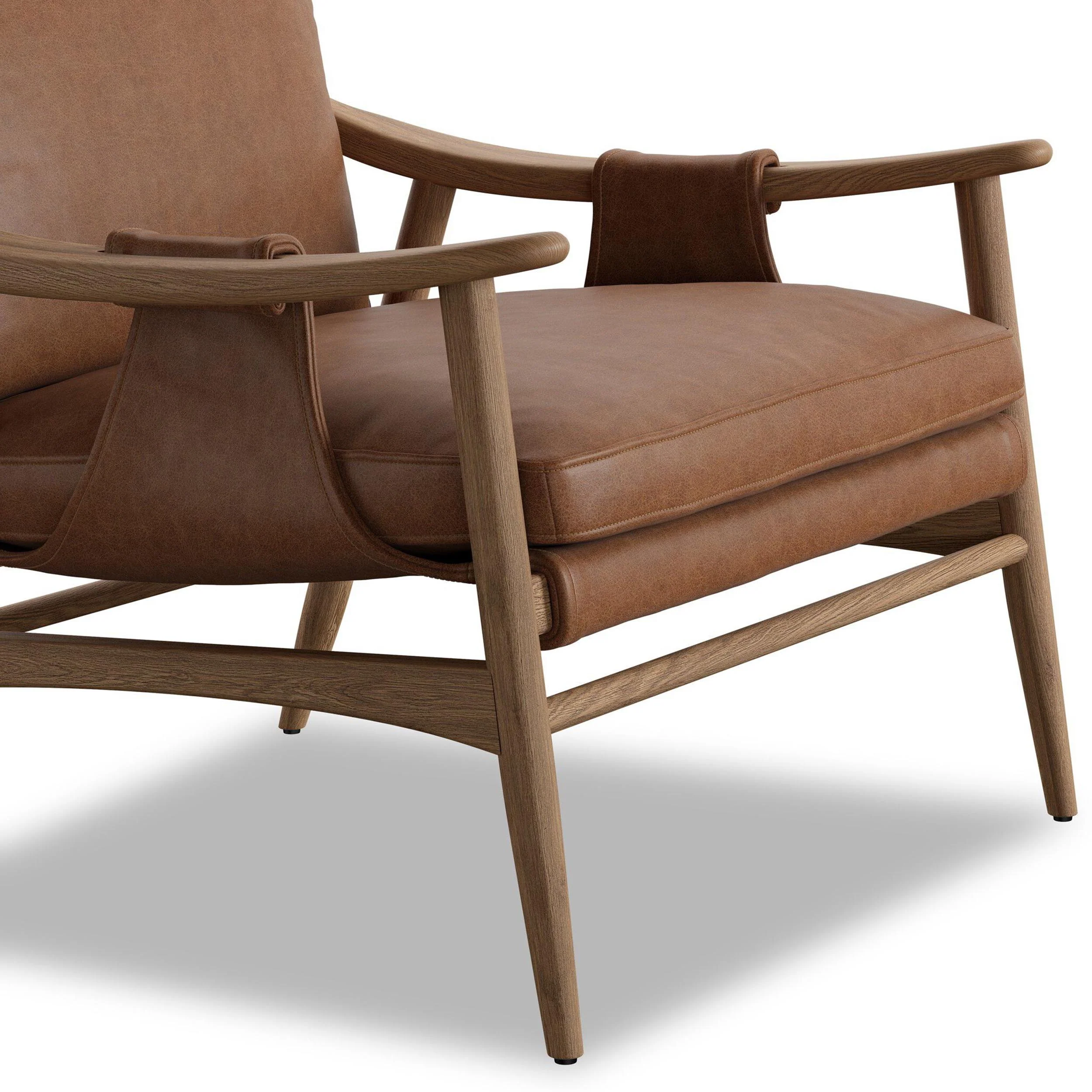 Kimmery Leather Chair, Chaps Saddle by Four Hands - Image 5