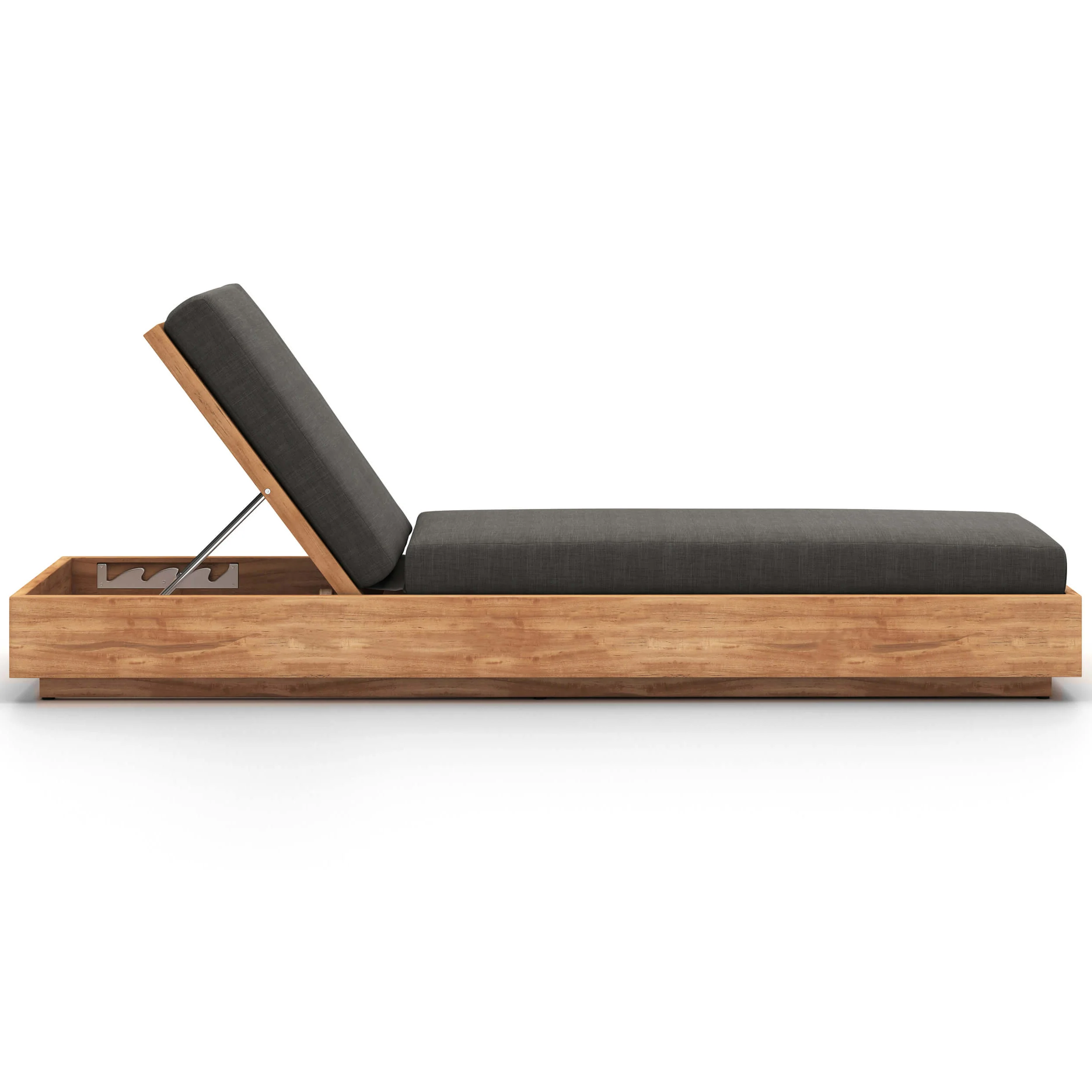 Kinta Outdoor Chaise, Charcoal by Four Hands - Image 3