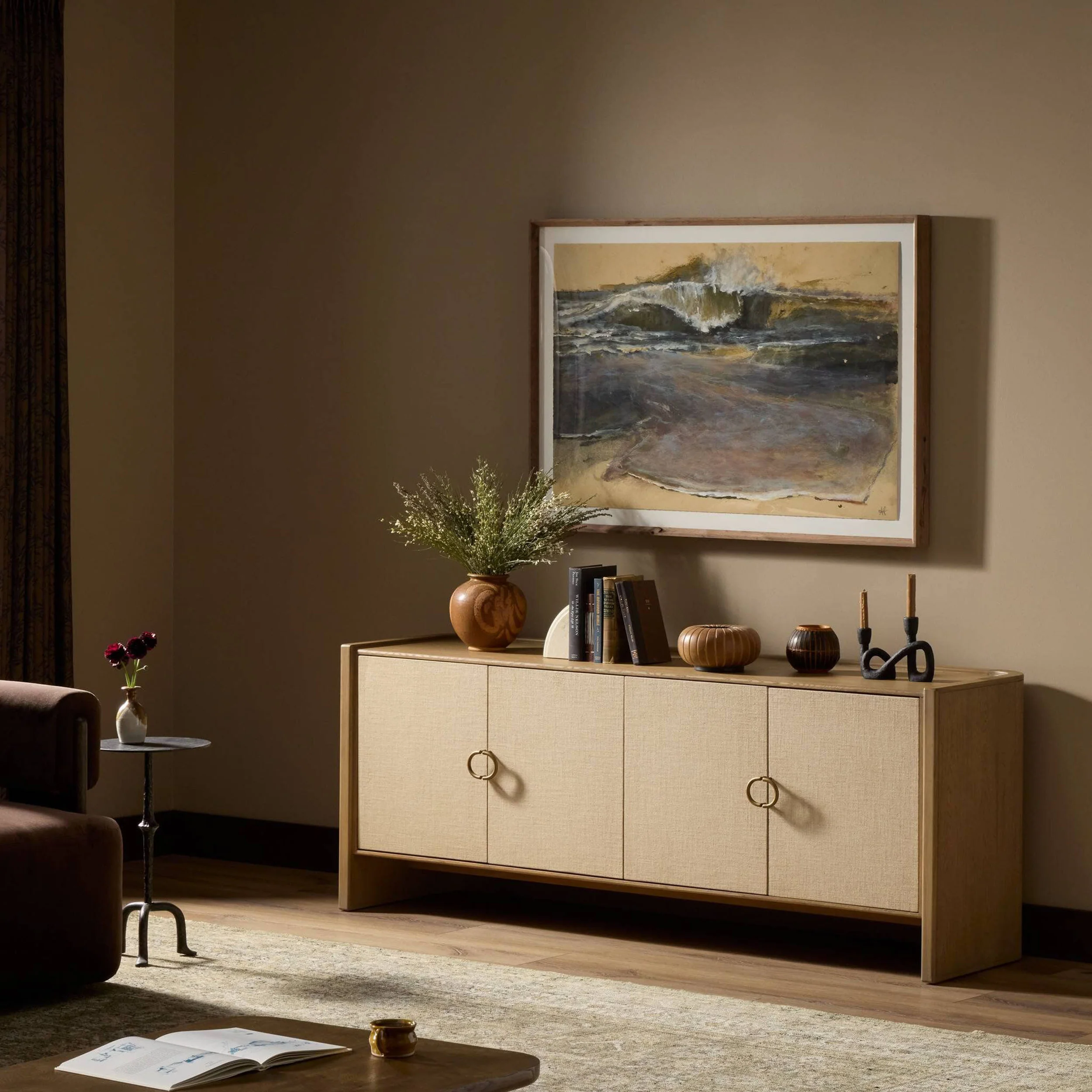 Kiran Media Console, Sandy Oak by Four Hands - Image 6