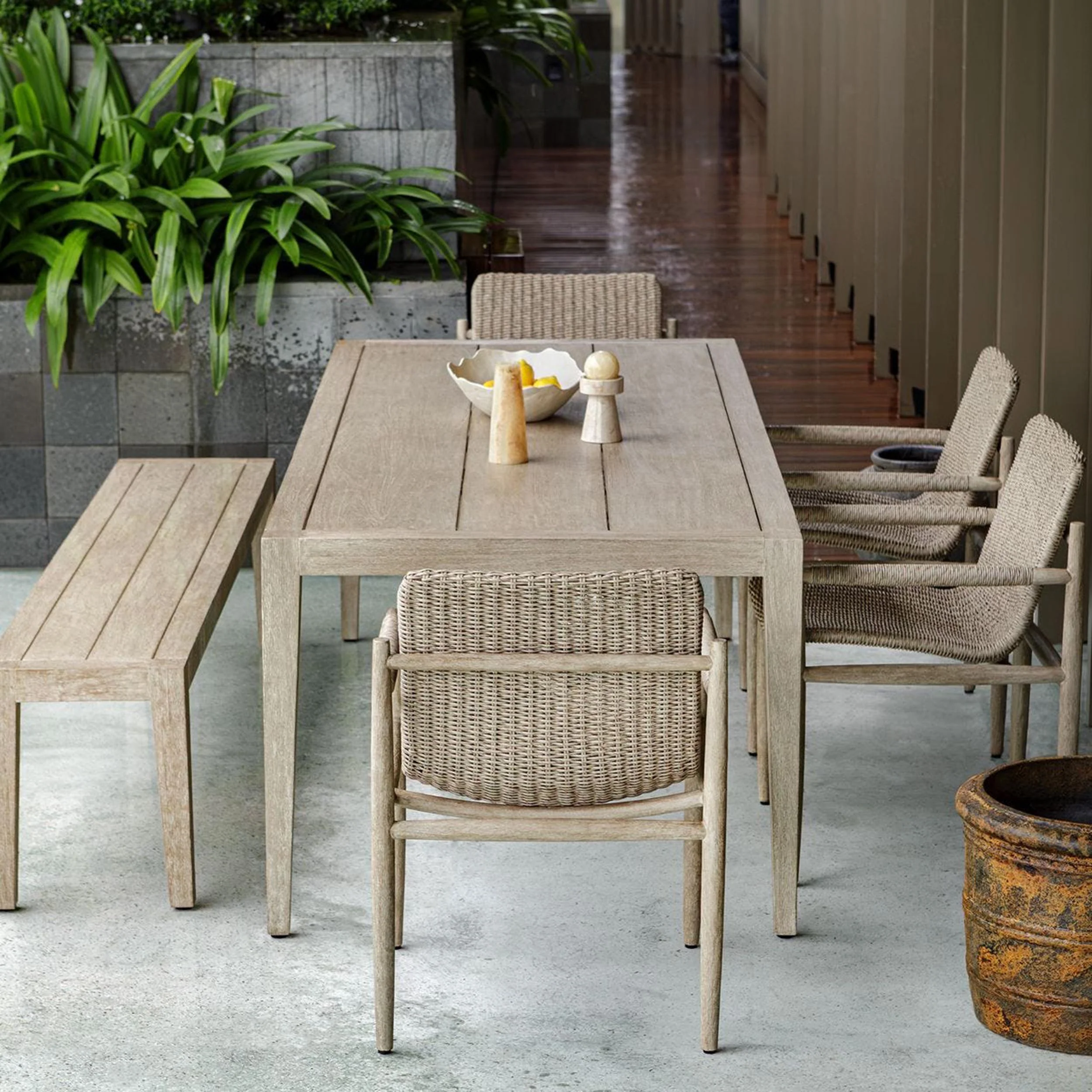 Kirkham Dining Table, Cerused Wheat - Image 5