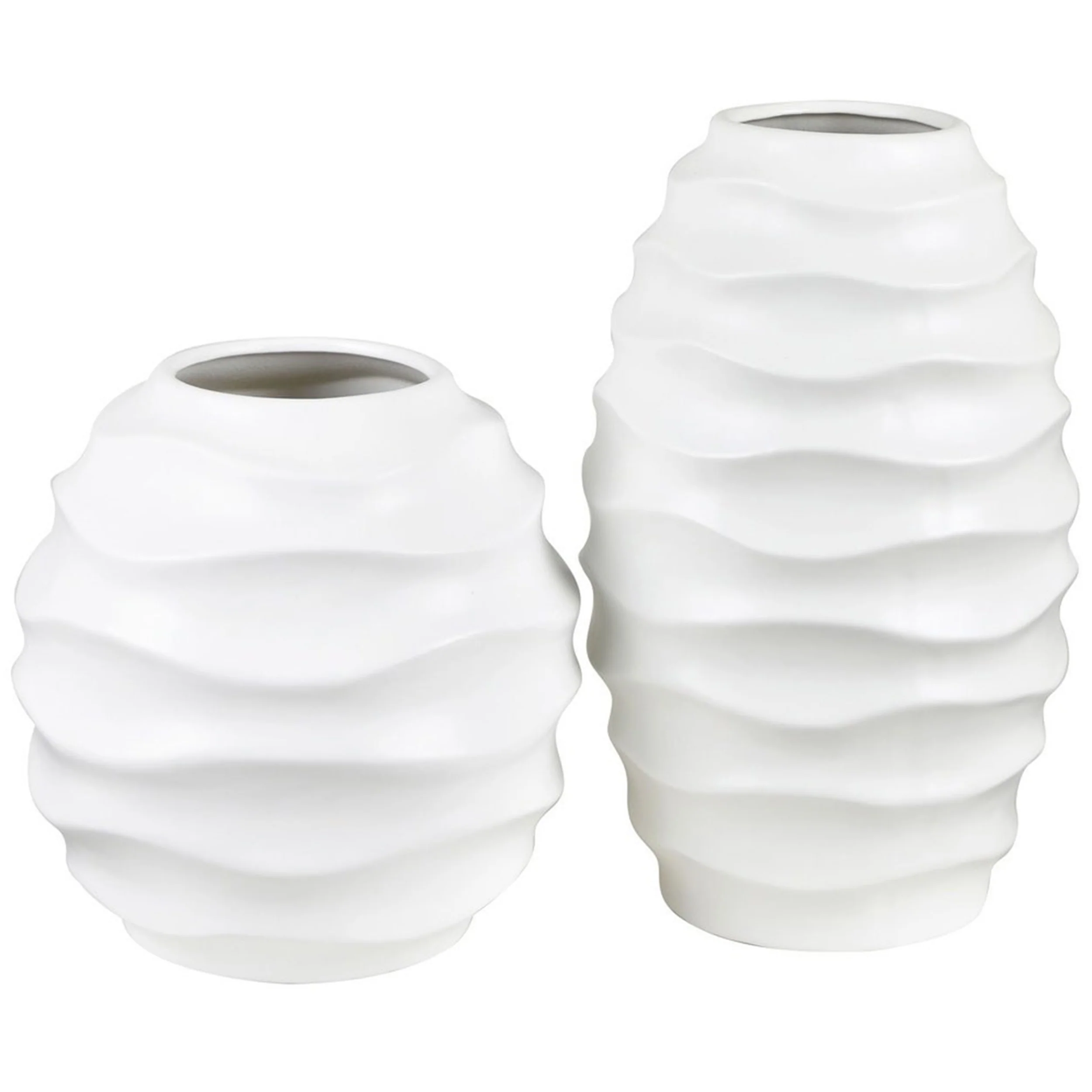 Kittredge Vases, White, Set of 2