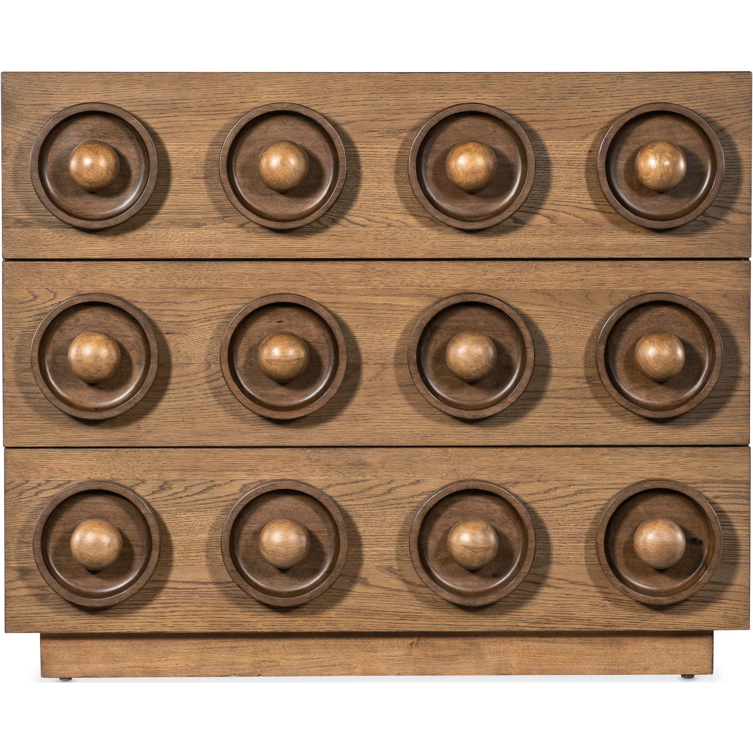 Knobby 3 Drawer Chest, Light Wood - Image 2