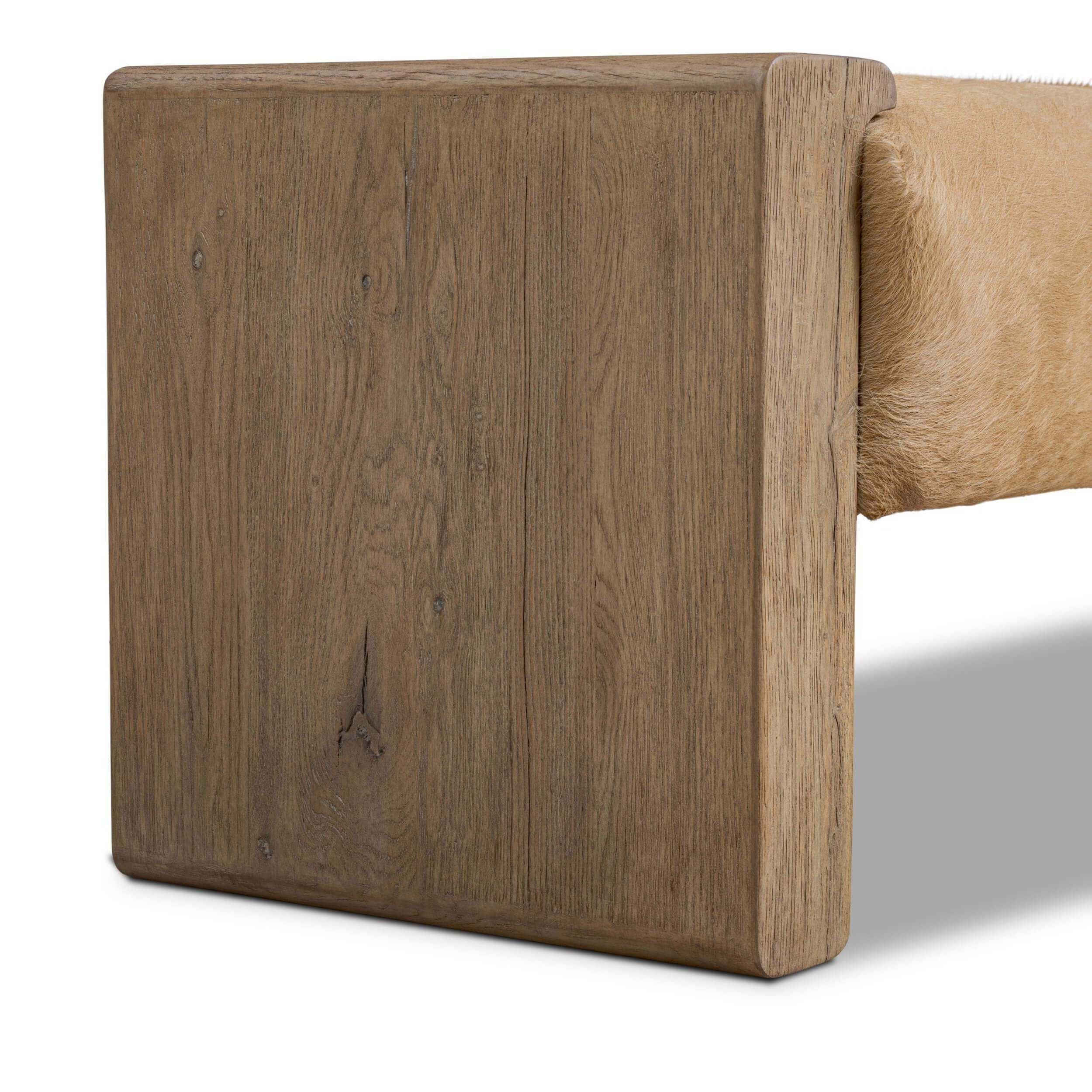 Knox Leather Bench, Light Hair on Hide by Four Hands - Image 4